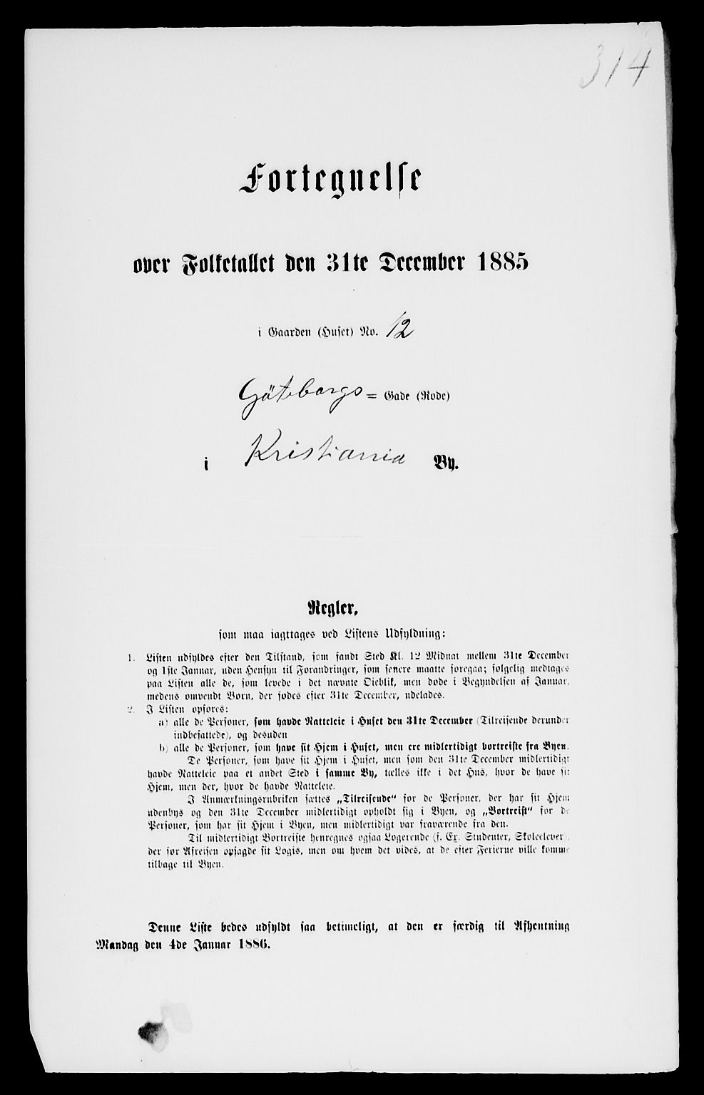 RA, Folketelling 1885 for 0301 Kristiania kjøpstad, 1885, s. 12256