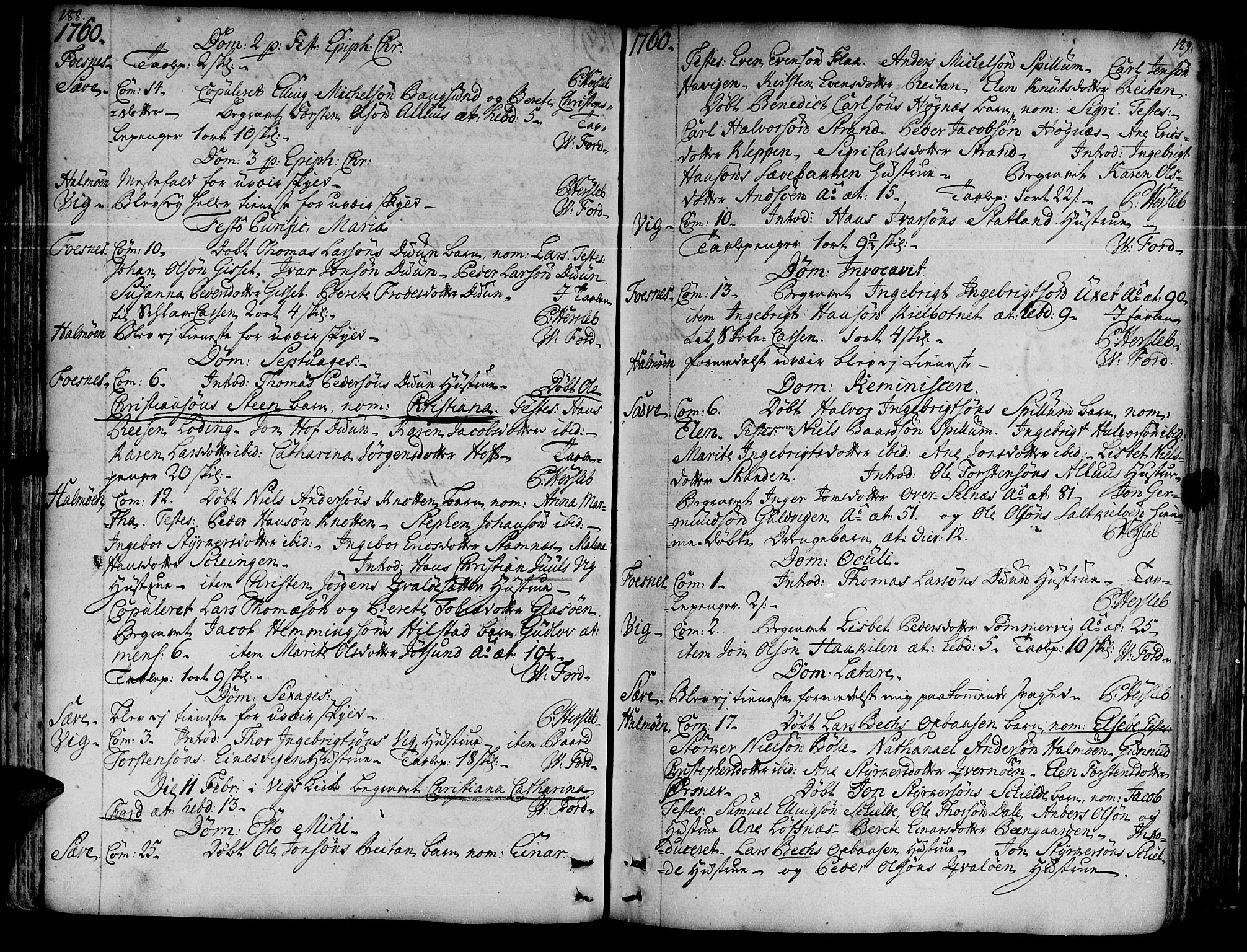 Ministerialprotokoller, klokkerbøker og fødselsregistre - Nord-Trøndelag, AV/SAT-A-1458/773/L0607: Ministerialbok nr. 773A01, 1751-1783, s. 188-189