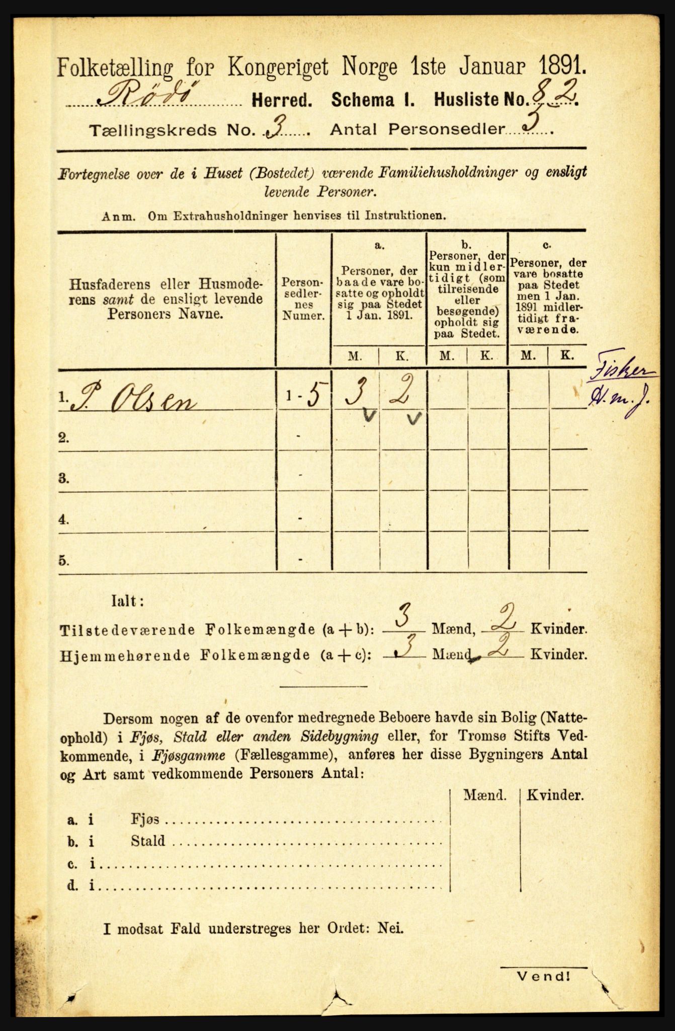 RA, Folketelling 1891 for 1836 Rødøy herred, 1891, s. 820