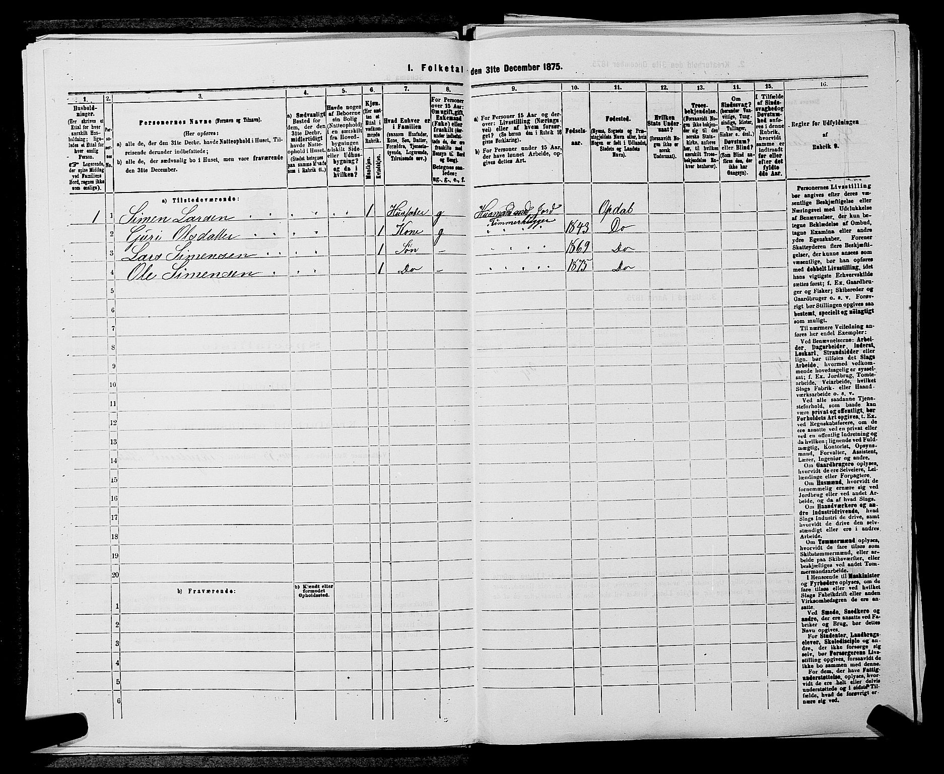SAKO, Folketelling 1875 for 0633P Nore prestegjeld, 1875, s. 365