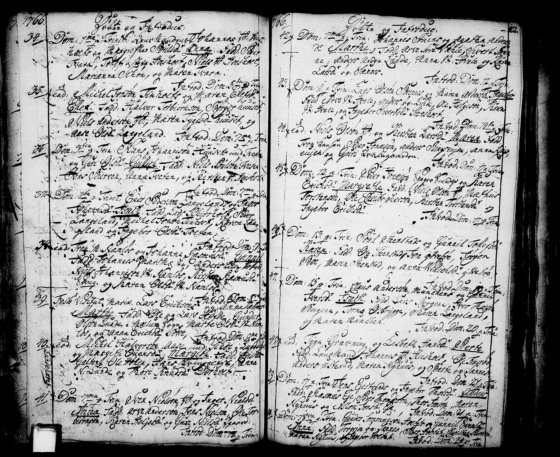 Holla kirkebøker, SAKO/A-272/F/Fa/L0001: Ministerialbok nr. 1, 1717-1779, s. 102