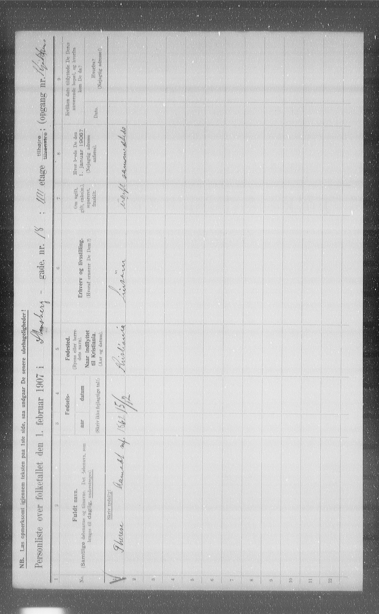 OBA, Kommunal folketelling 1.2.1907 for Kristiania kjøpstad, 1907, s. 51704