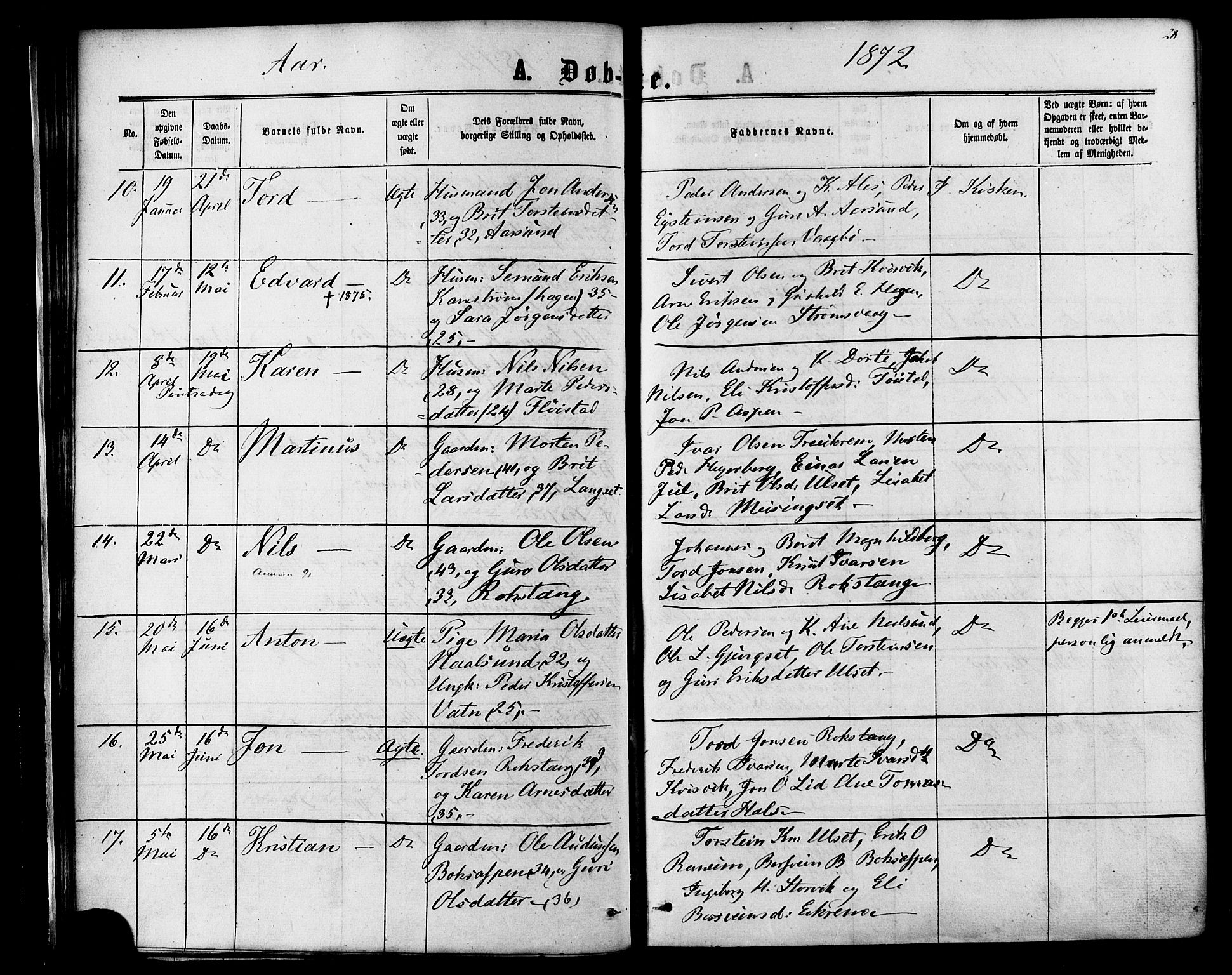 Ministerialprotokoller, klokkerbøker og fødselsregistre - Møre og Romsdal, AV/SAT-A-1454/587/L0999: Ministerialbok nr. 587A01, 1864-1886, s. 28