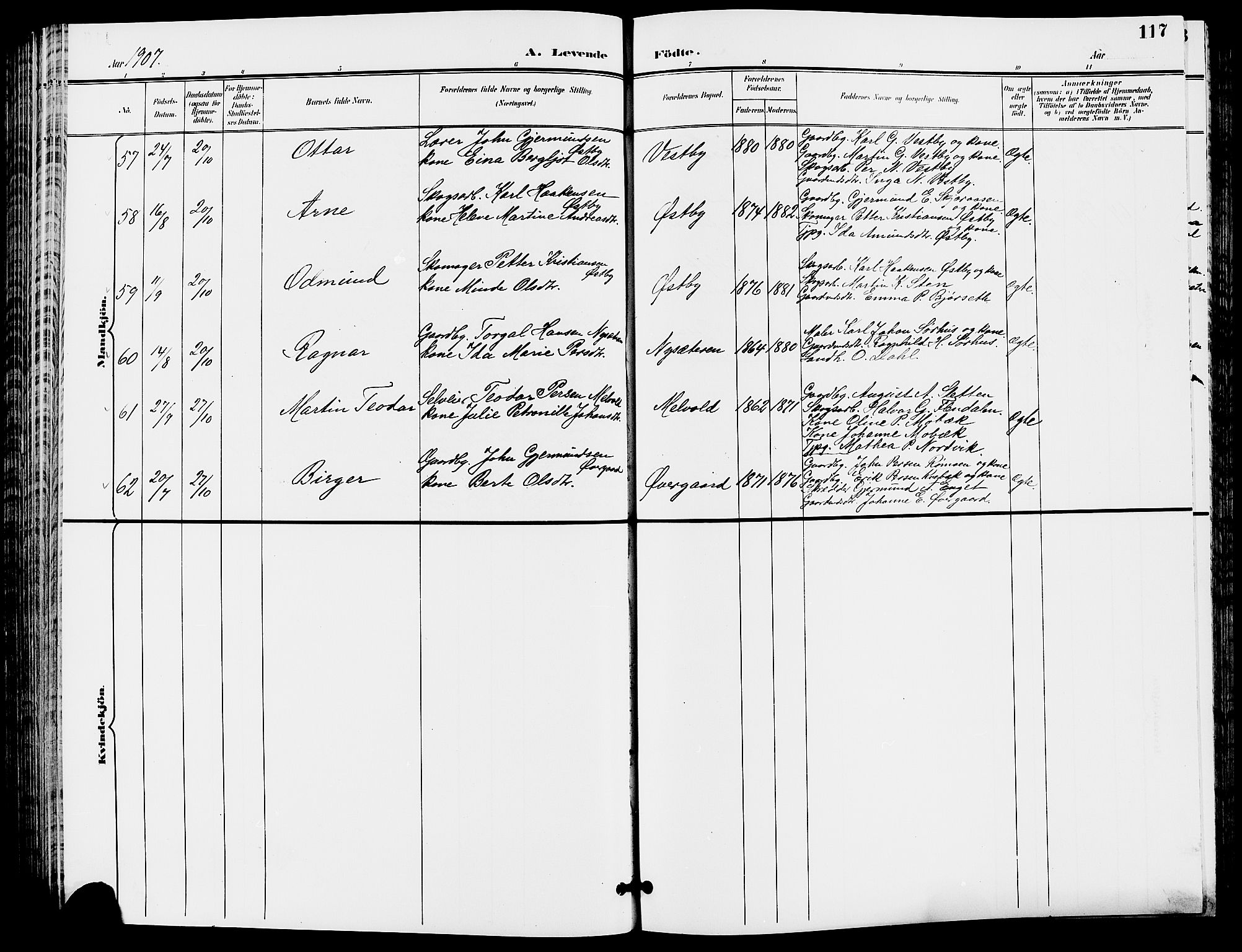 Trysil prestekontor, AV/SAH-PREST-046/H/Ha/Hab/L0006: Klokkerbok nr. 6, 1896-1912, s. 117