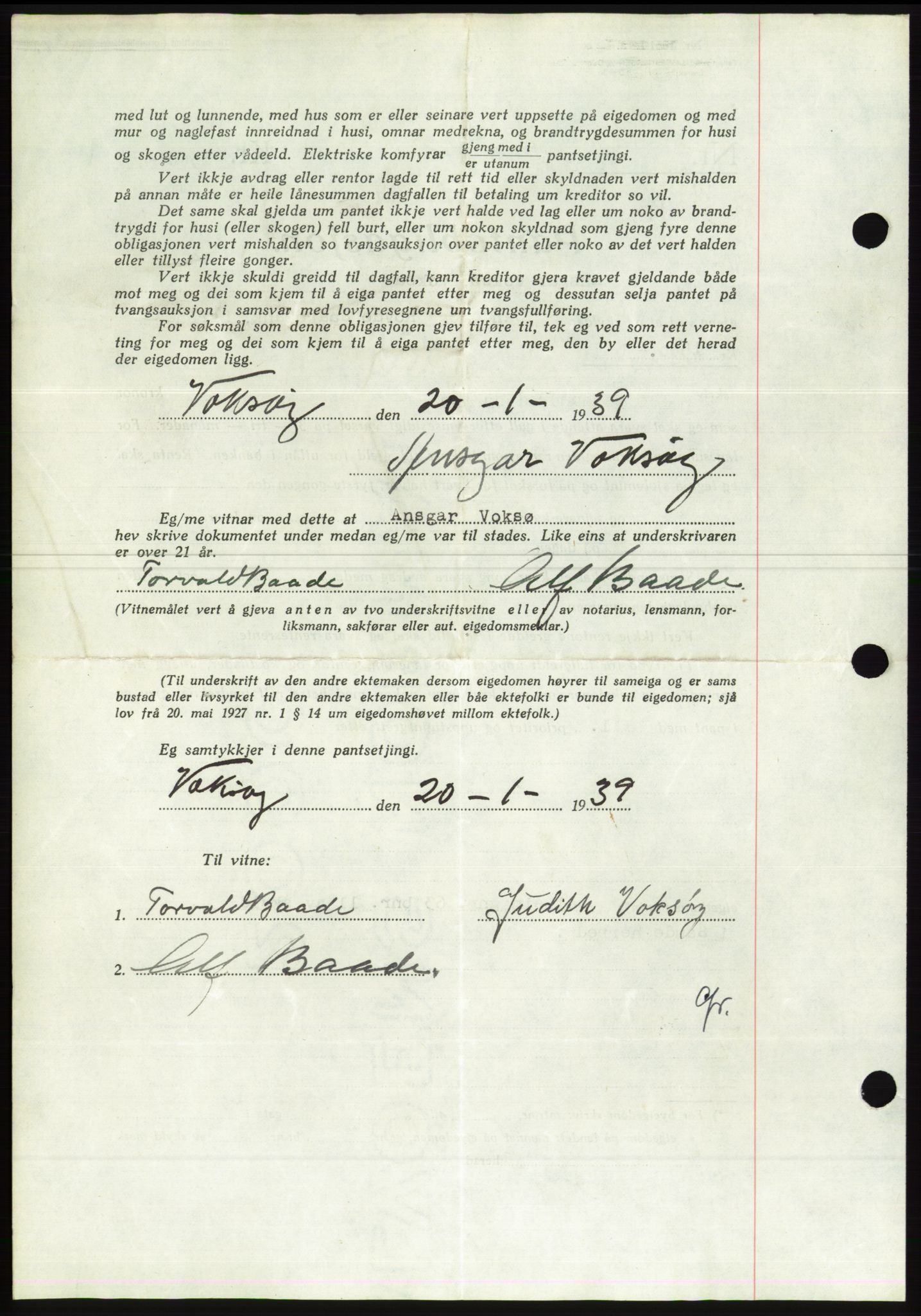 Søre Sunnmøre sorenskriveri, AV/SAT-A-4122/1/2/2C/L0067: Pantebok nr. 61, 1938-1939, Dagboknr: 102/1939