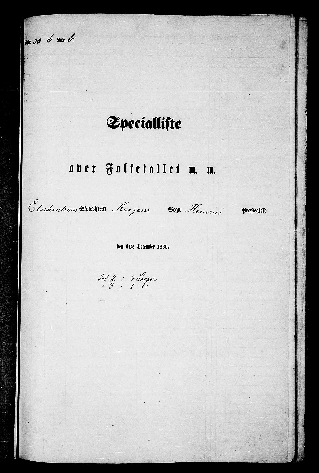 RA, Folketelling 1865 for 1832P Hemnes prestegjeld, 1865, s. 109