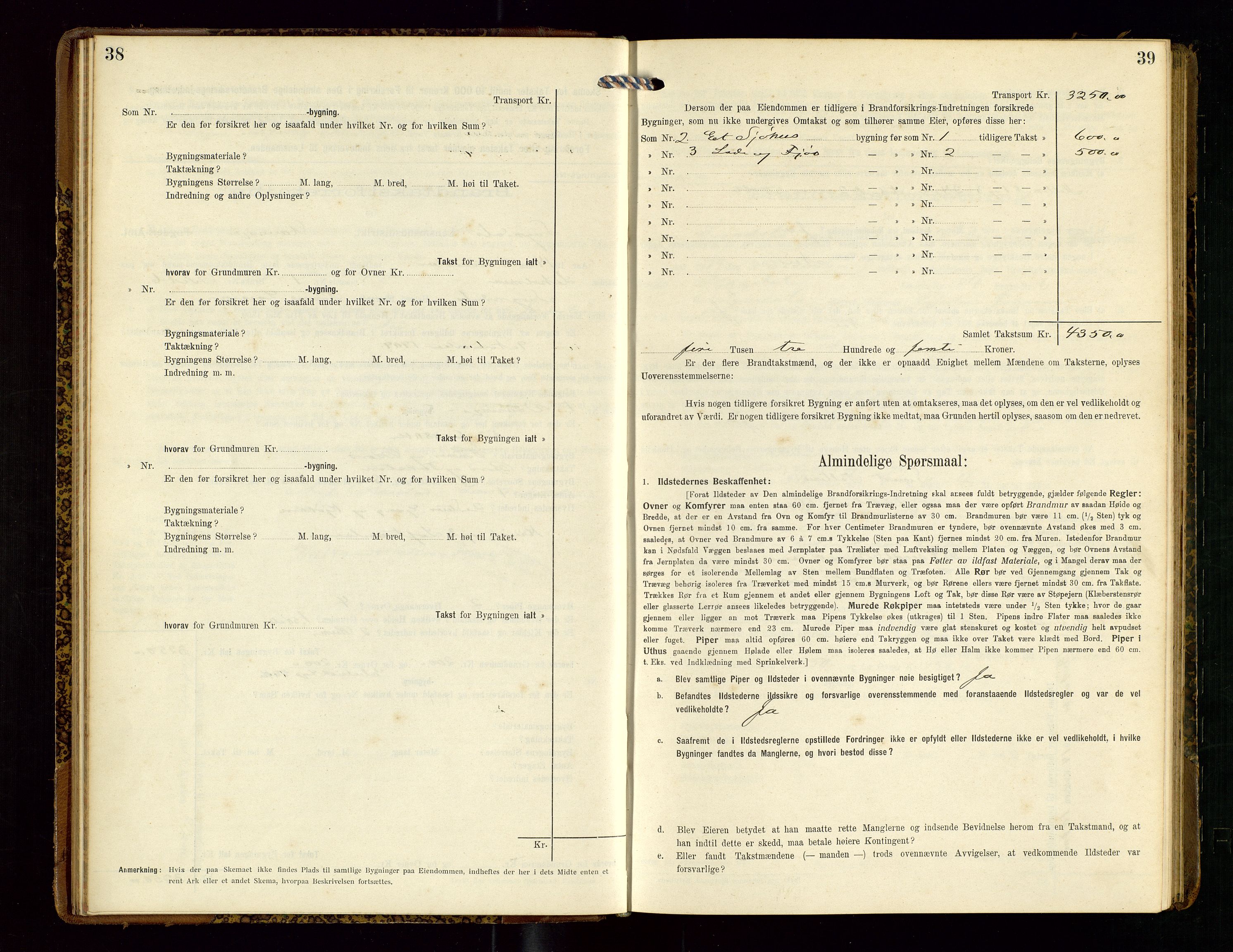 Sokndal lensmannskontor, SAST/A-100417/Gob/L0003: "Brandtakst-Protokol", 1914-1917, s. 38-39