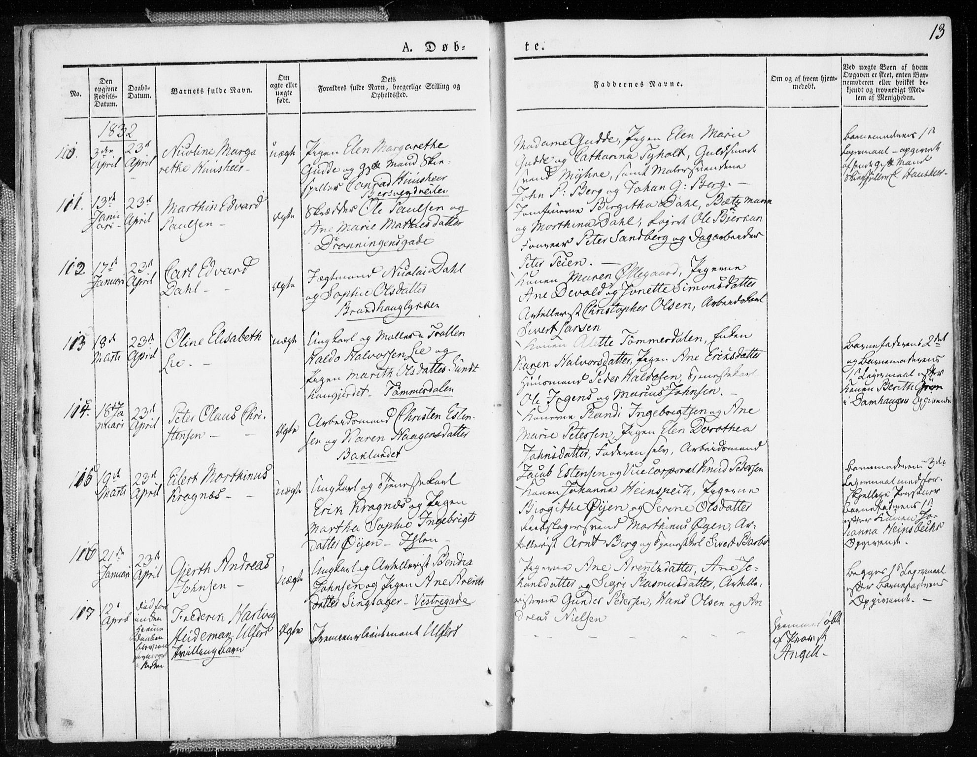 Ministerialprotokoller, klokkerbøker og fødselsregistre - Sør-Trøndelag, SAT/A-1456/601/L0047: Ministerialbok nr. 601A15, 1831-1839, s. 13