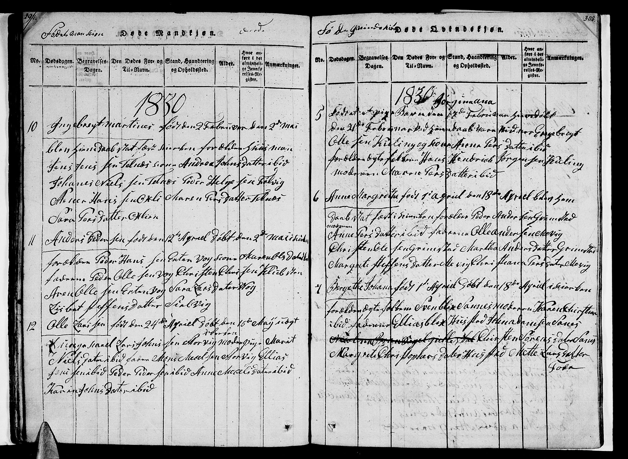 Ministerialprotokoller, klokkerbøker og fødselsregistre - Nordland, AV/SAT-A-1459/805/L0105: Klokkerbok nr. 805C01, 1820-1839, s. 301-302