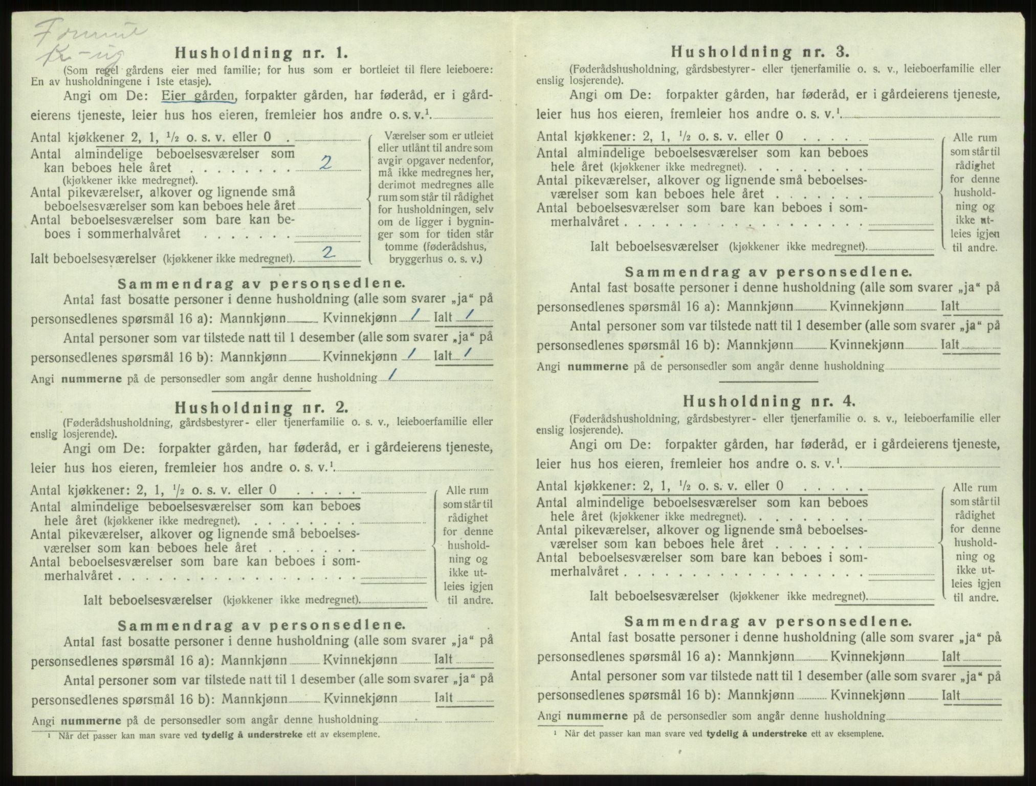 SAB, Folketelling 1920 for 1420 Sogndal herred, 1920, s. 1098