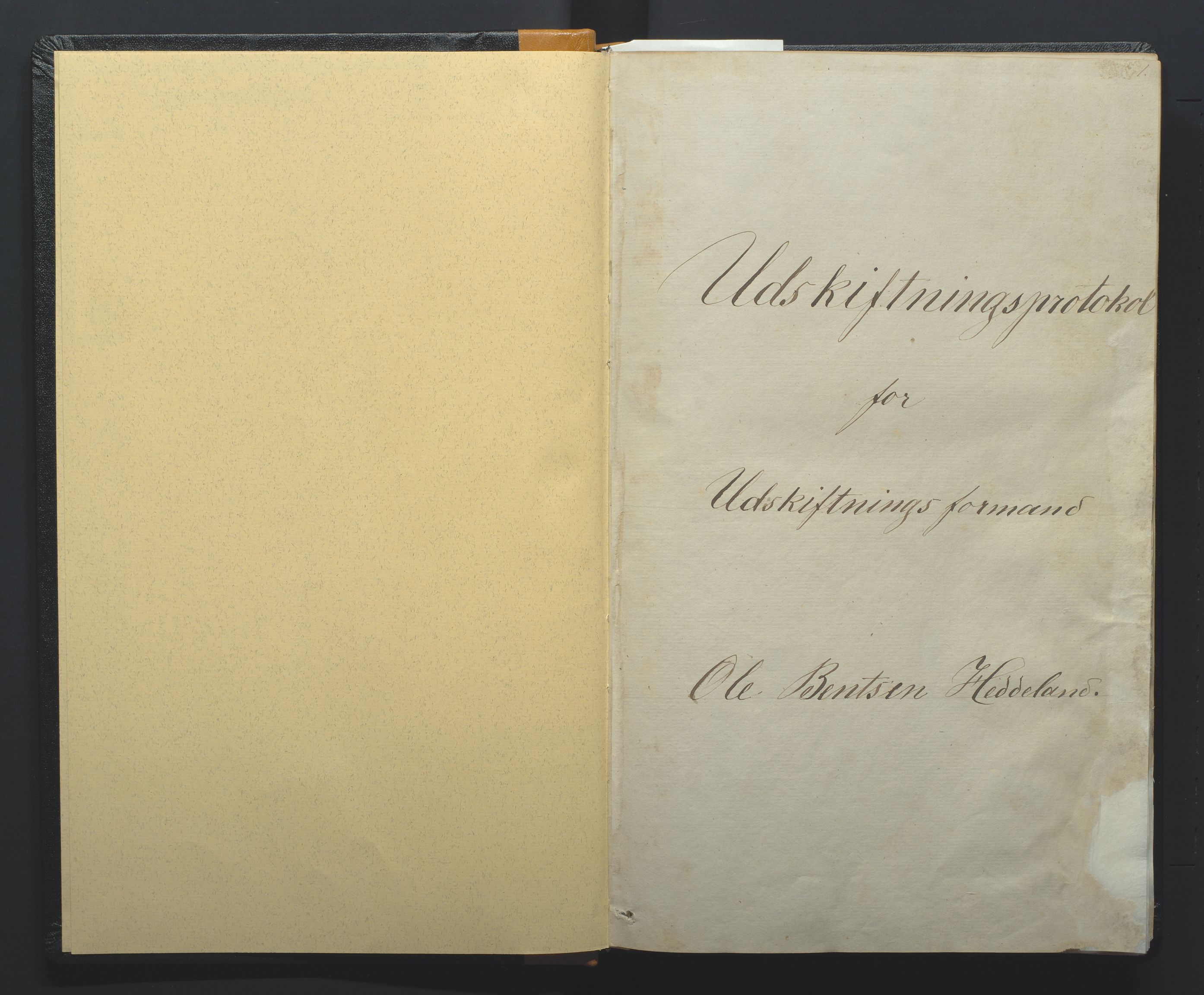 Utskiftningsformannen i Nedenes amt, AV/SAK-1541-0002/F/Fa/Faa/L0002: Utskiftningsprotokoll med gårdsregister, Nedenes amt nr 2, 1860-1867, s. 1