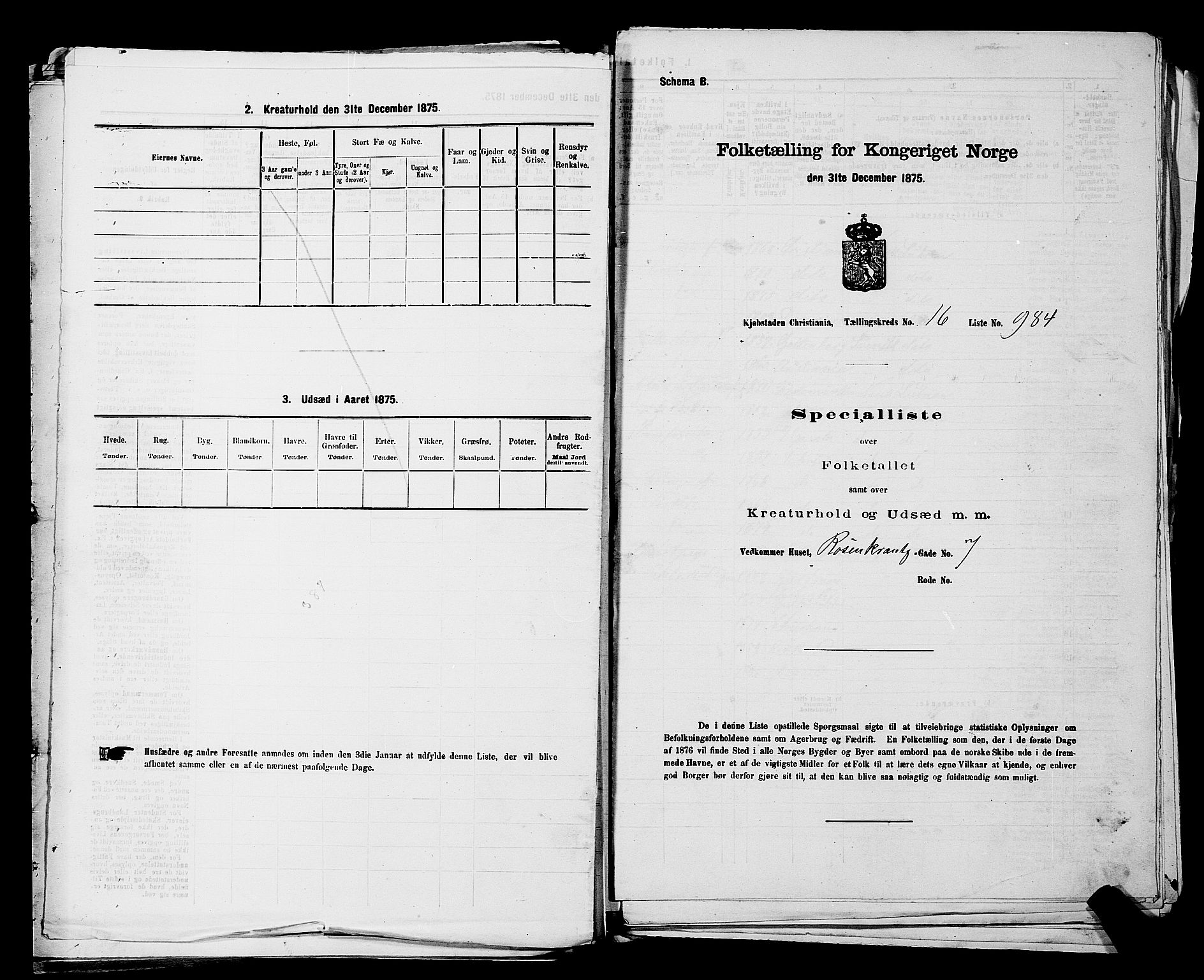 RA, Folketelling 1875 for 0301 Kristiania kjøpstad, 1875, s. 3092