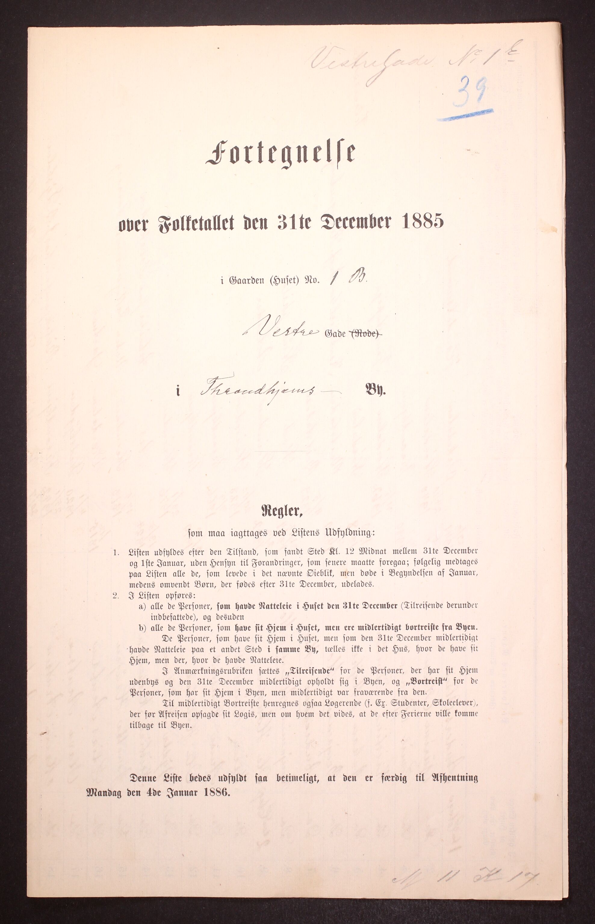 SAT, Folketelling 1885 for 1601 Trondheim kjøpstad, 1885, s. 73