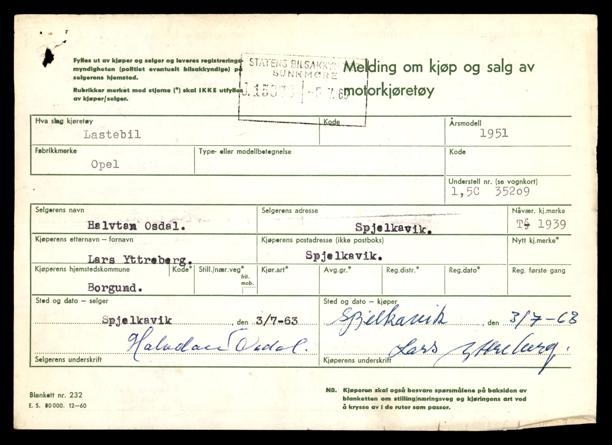 Møre og Romsdal vegkontor - Ålesund trafikkstasjon, SAT/A-4099/F/Fe/L0016: Registreringskort for kjøretøy T 1851 - T 1984, 1927-1998, s. 1957