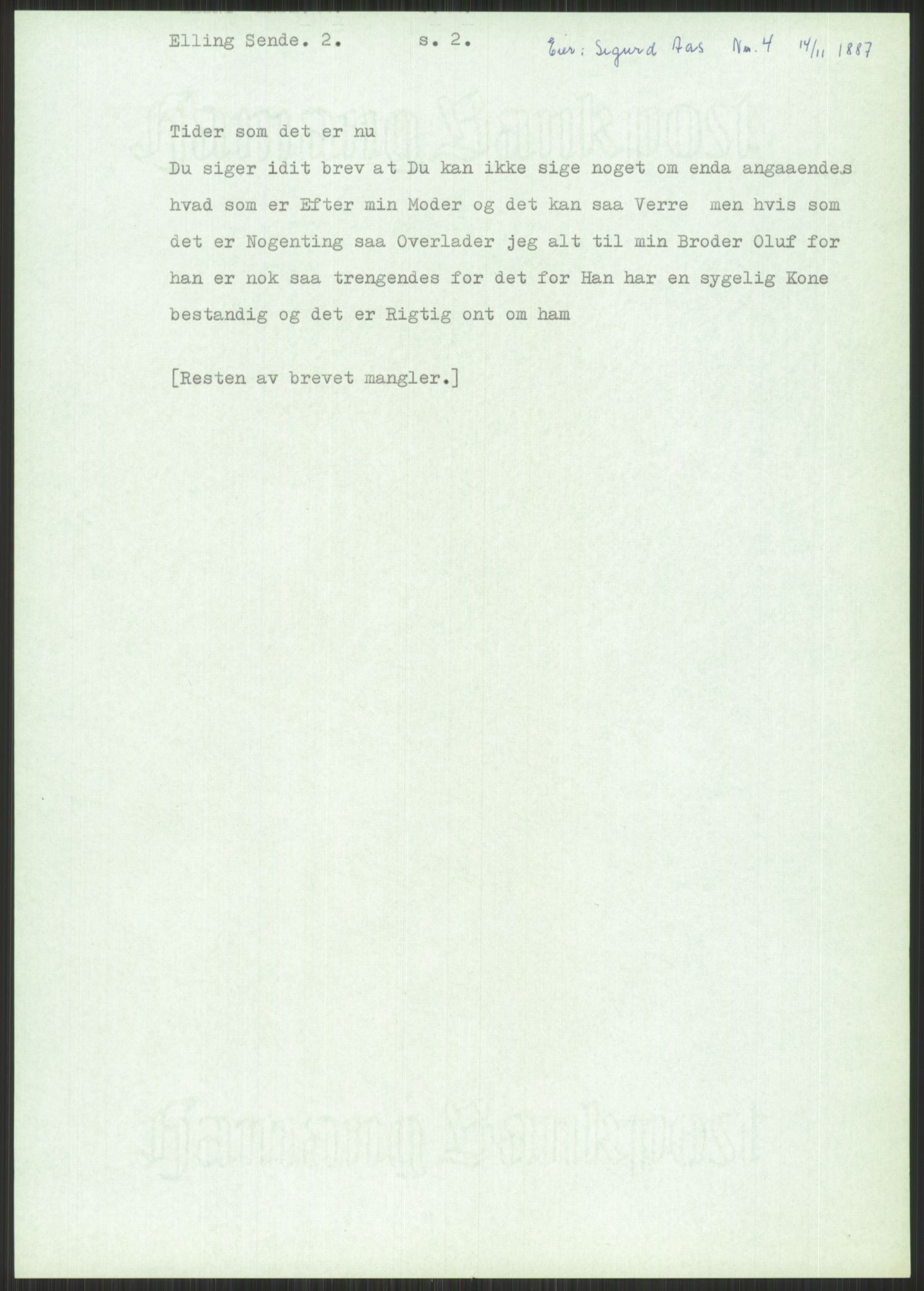 Samlinger til kildeutgivelse, Amerikabrevene, AV/RA-EA-4057/F/L0034: Innlån fra Nord-Trøndelag, 1838-1914, s. 263