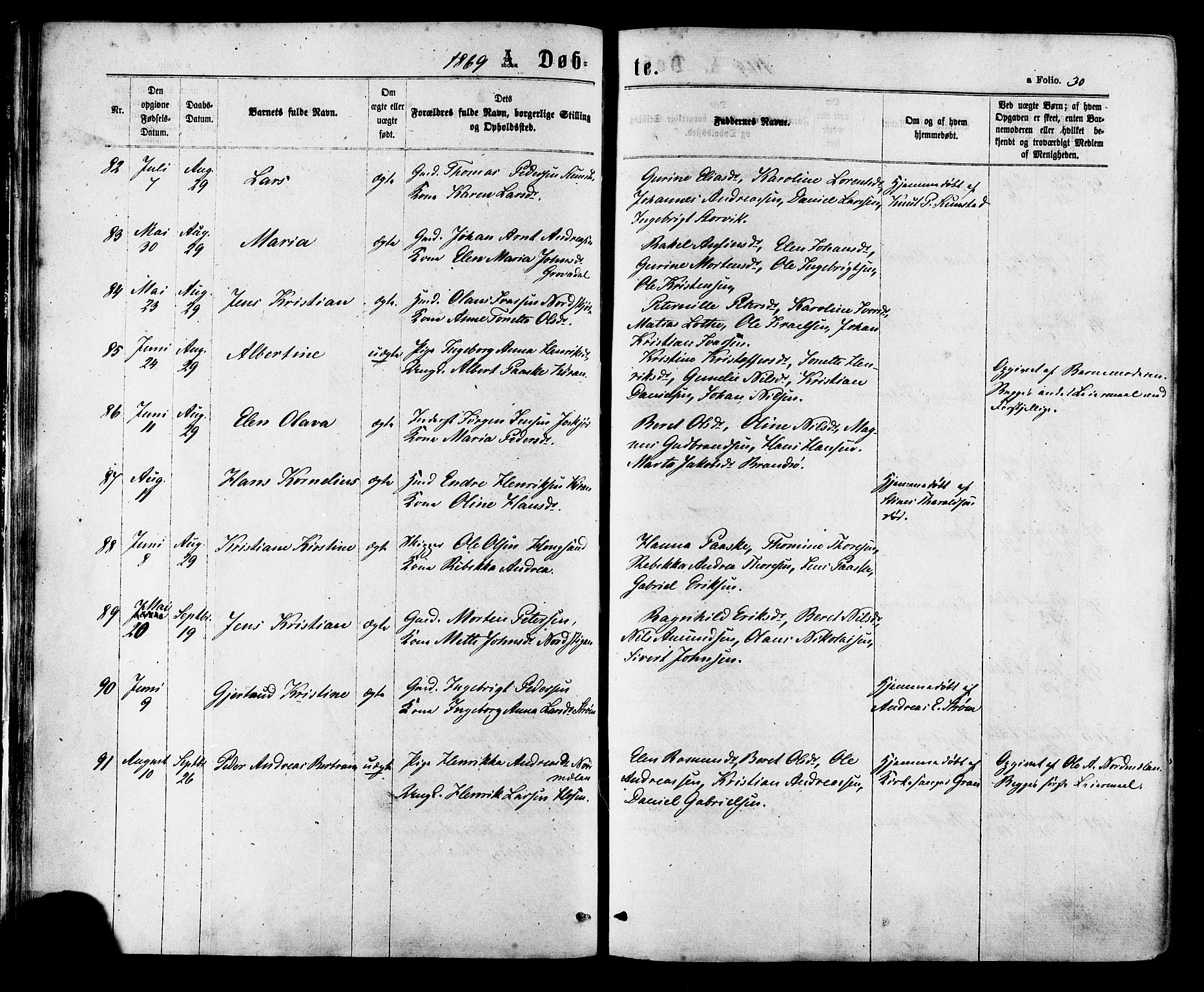 Ministerialprotokoller, klokkerbøker og fødselsregistre - Sør-Trøndelag, AV/SAT-A-1456/657/L0706: Ministerialbok nr. 657A07, 1867-1878, s. 30