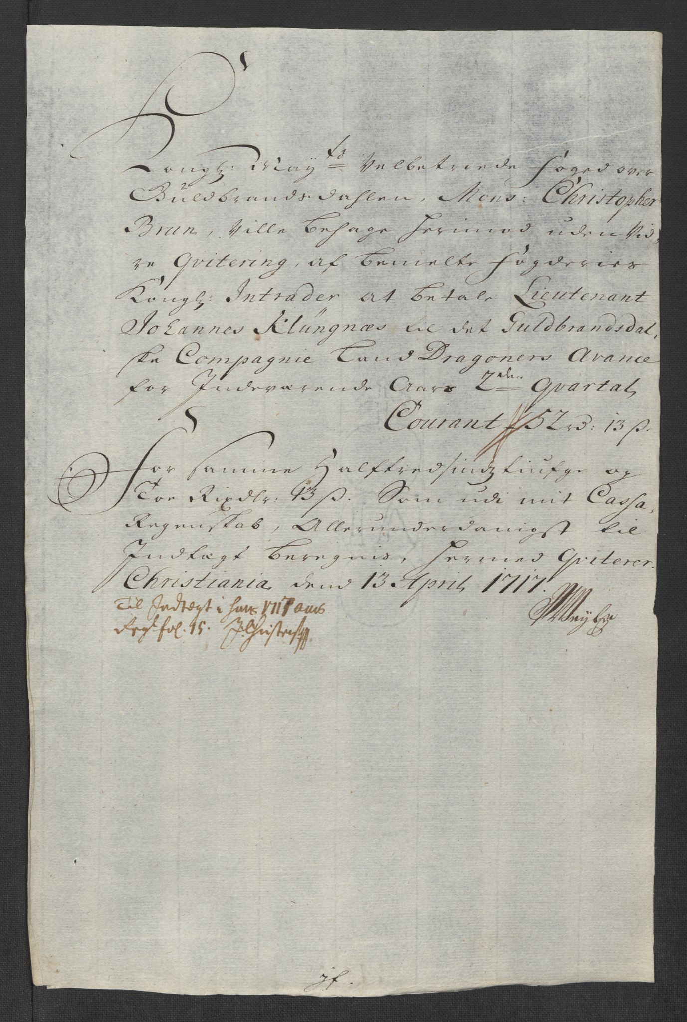 Rentekammeret inntil 1814, Reviderte regnskaper, Fogderegnskap, AV/RA-EA-4092/R17/L1187: Fogderegnskap Gudbrandsdal, 1717, s. 268