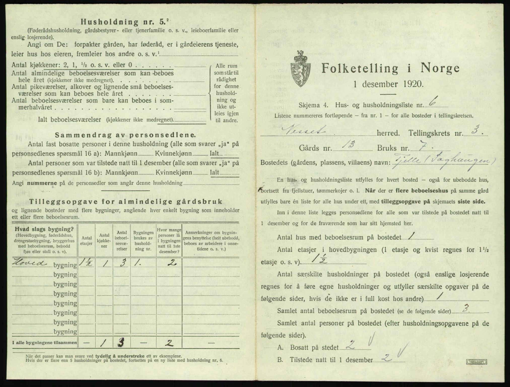 SAT, Folketelling 1920 for 1543 Nesset herred, 1920, s. 156