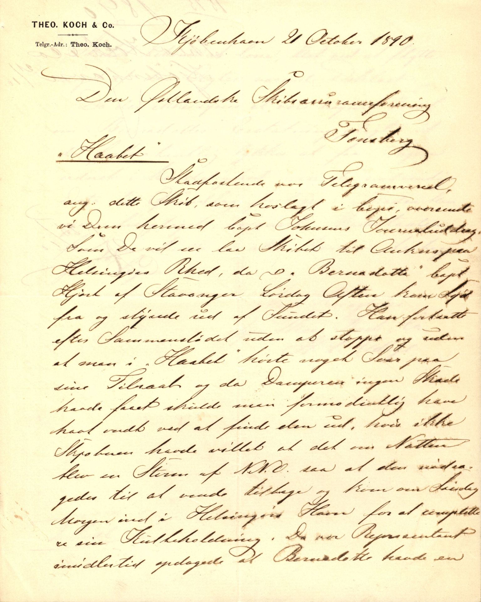 Pa 63 - Østlandske skibsassuranceforening, VEMU/A-1079/G/Ga/L0025/0004: Havaridokumenter / Imanuel, Hefhi, Guldregn, Haabet, Harald, Windsor, 1890, s. 70