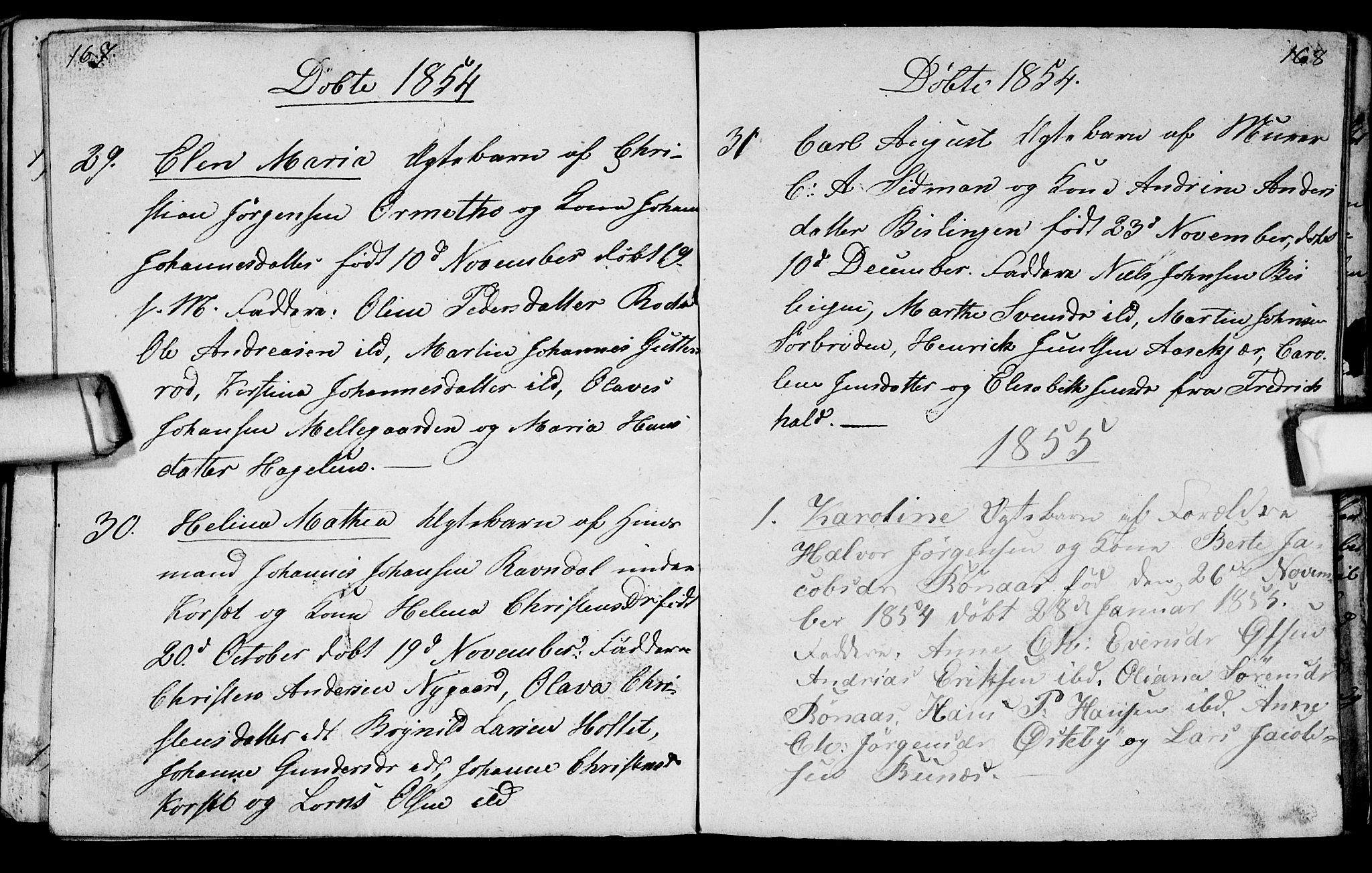Berg prestekontor Kirkebøker, AV/SAO-A-10902/G/Gc/L0001: Klokkerbok nr. III 1, 1844-1855, s. 167-168