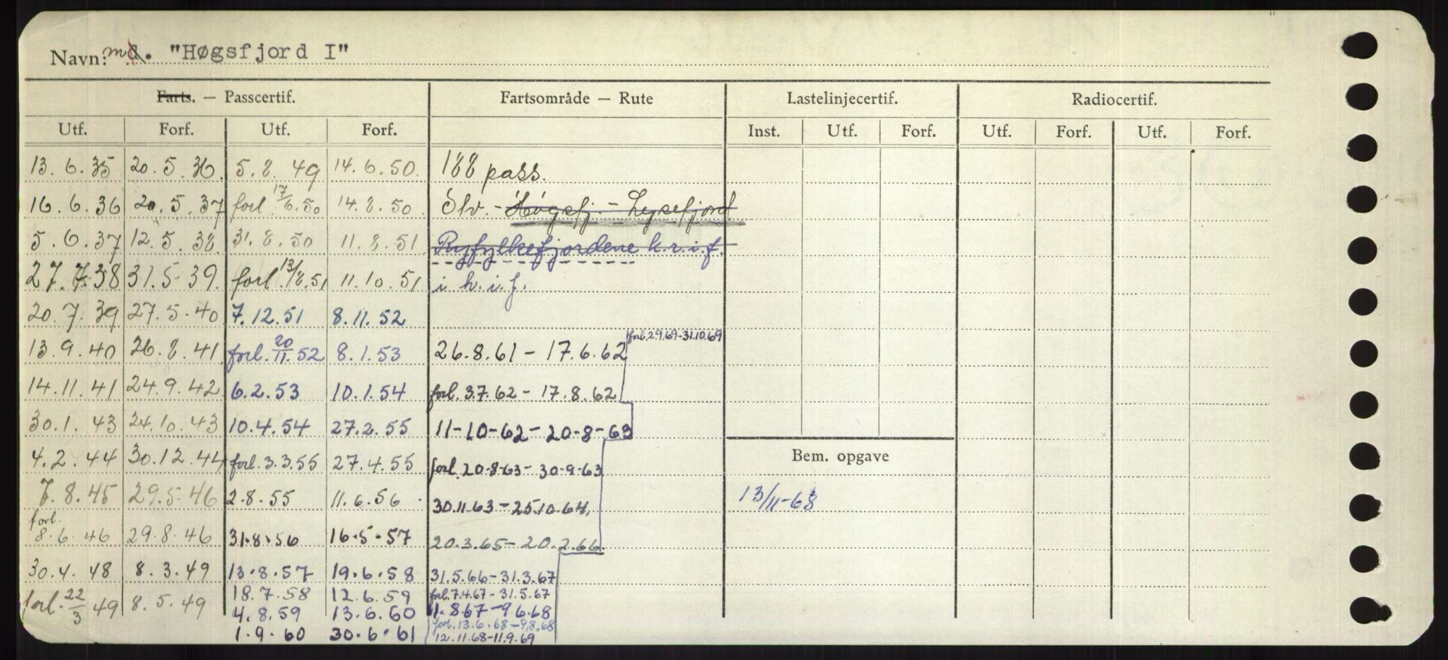 Sjøfartsdirektoratet med forløpere, Skipsmålingen, RA/S-1627/H/Hd/L0017: Fartøy, Holi-Hå, s. 494