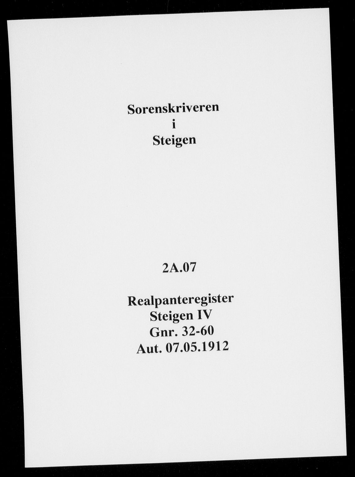 Steigen og Ofoten sorenskriveri, SAT/A-0030/1/2/2A/L0007: Panteregister nr. 7