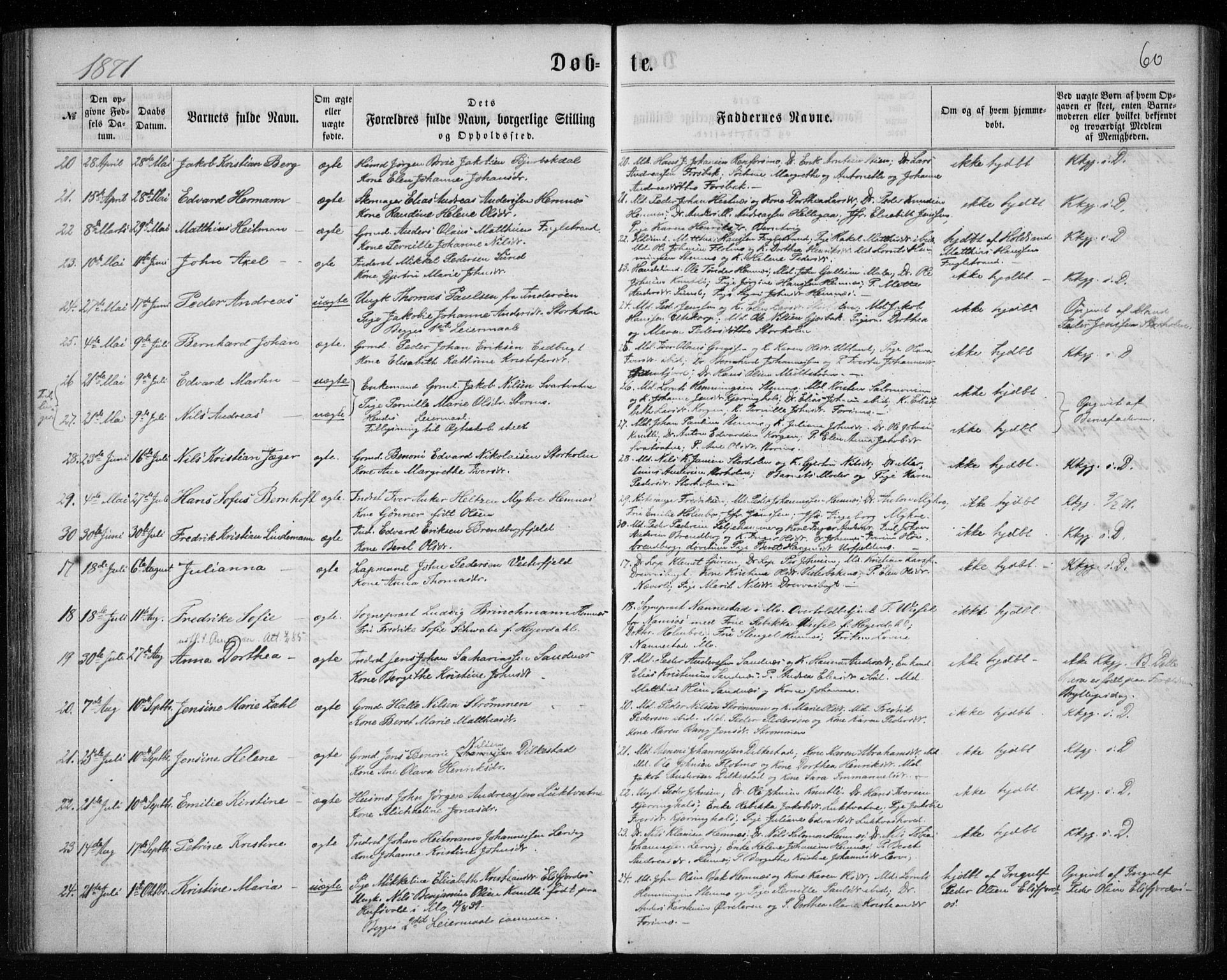 Ministerialprotokoller, klokkerbøker og fødselsregistre - Nordland, AV/SAT-A-1459/825/L0356: Ministerialbok nr. 825A10, 1861-1878, s. 60