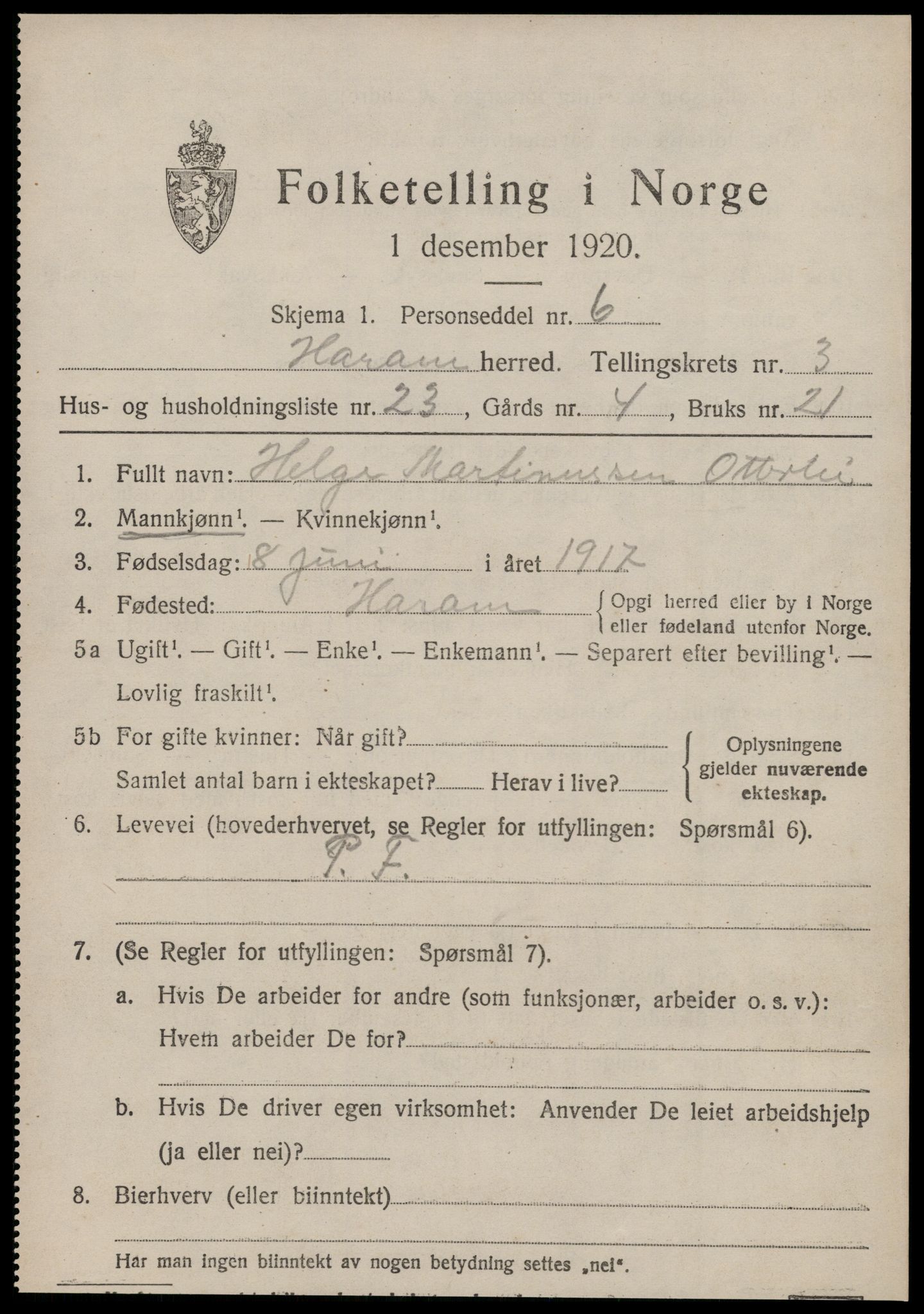 SAT, Folketelling 1920 for 1534 Haram herred, 1920, s. 2211