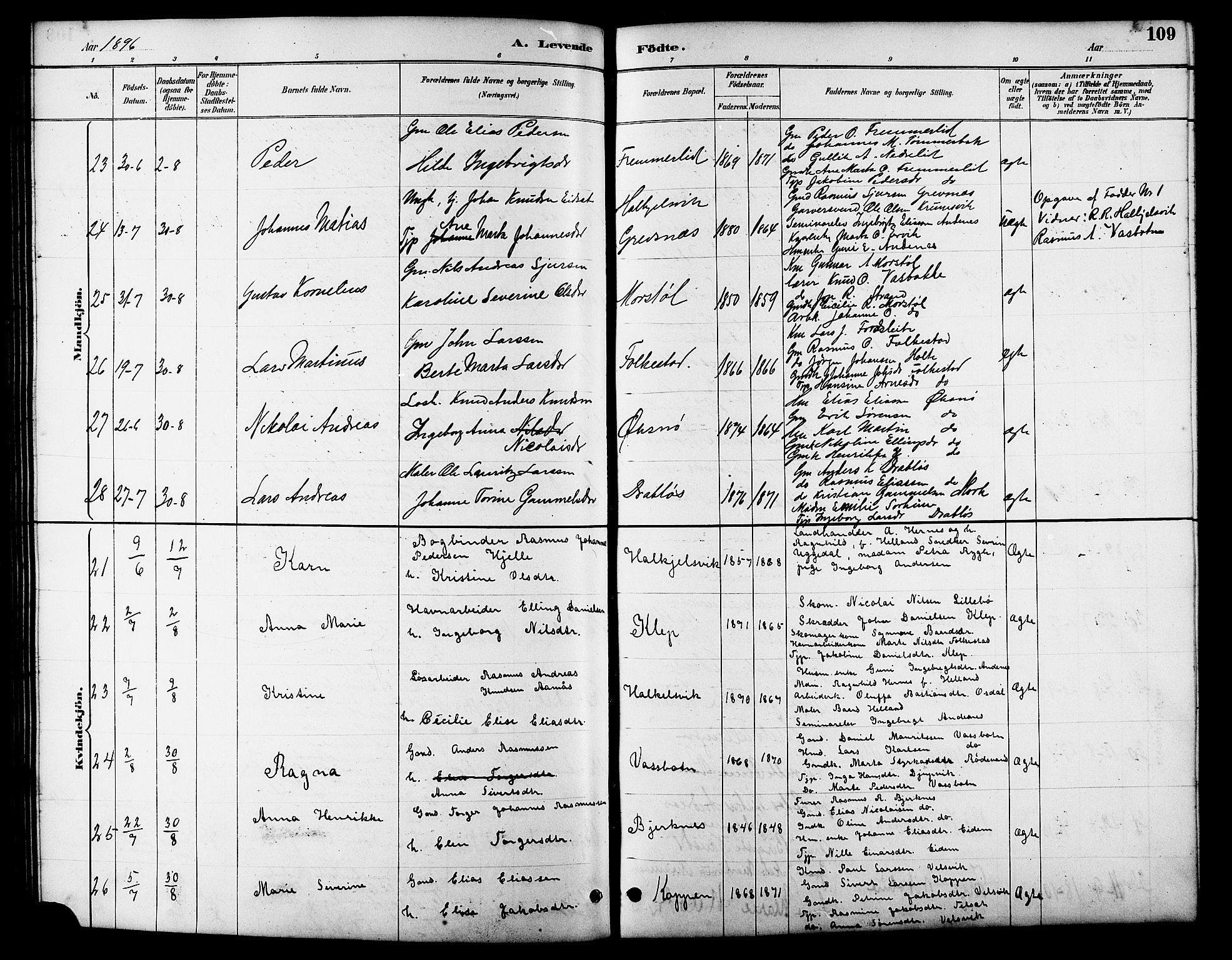 Ministerialprotokoller, klokkerbøker og fødselsregistre - Møre og Romsdal, AV/SAT-A-1454/511/L0158: Klokkerbok nr. 511C04, 1884-1903, s. 109