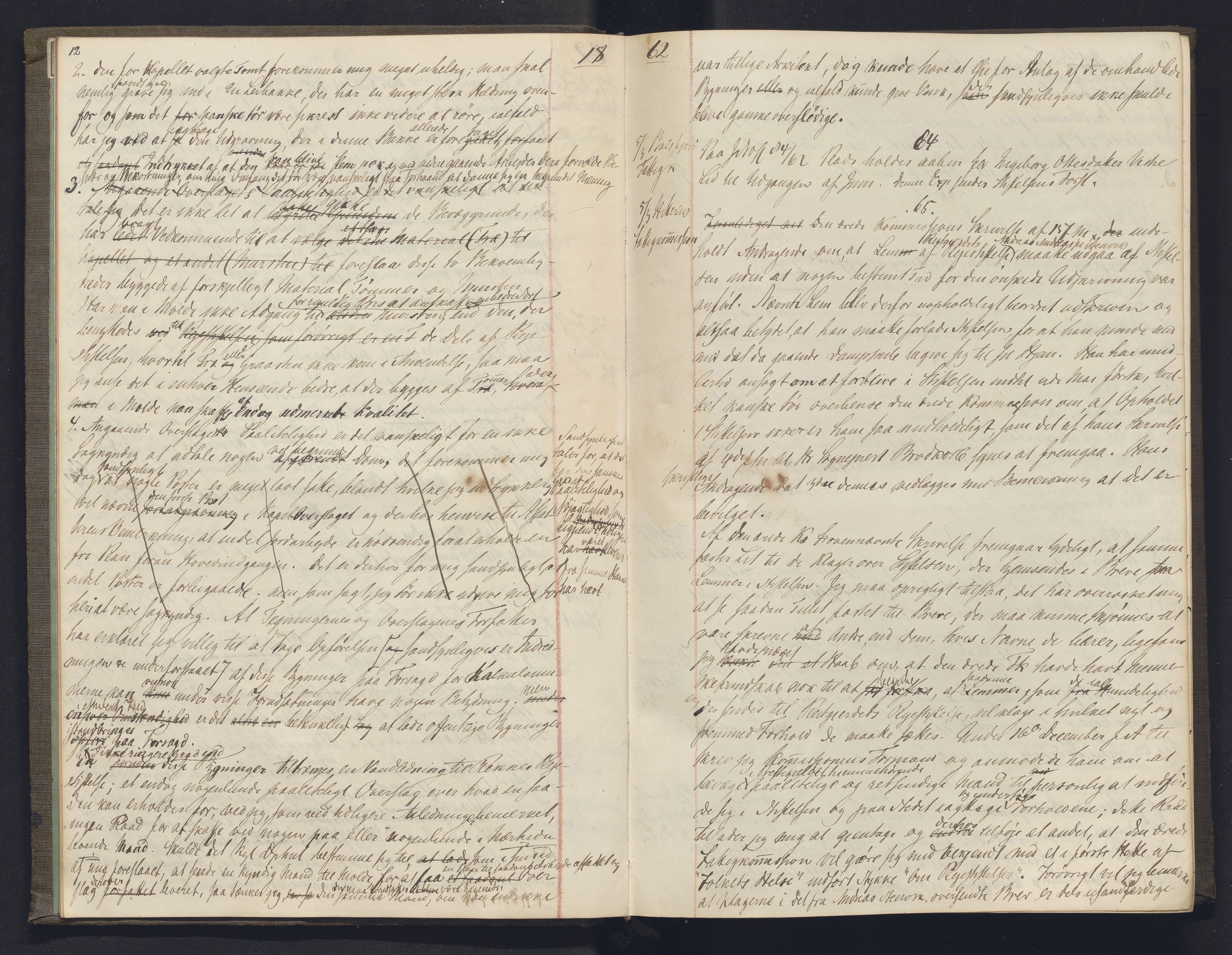 Lepraarkiver - Overlegen for den spedalske sykdom, AV/SAB-A-61001/B.b/L0003: Kopibok, 1862-1865, s. 12-13
