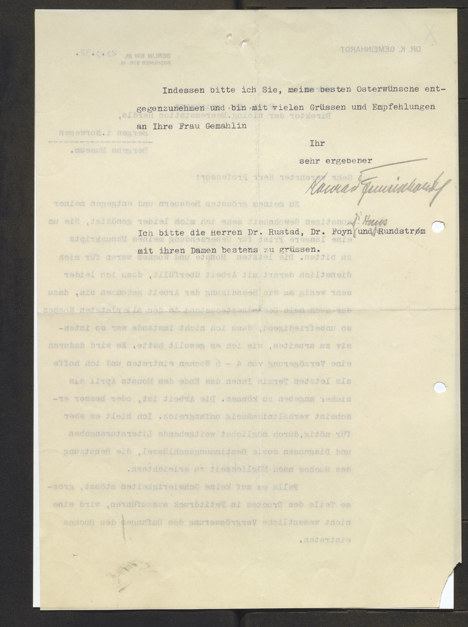 Bergens Museum, AV/SAB-A-17301/13/D/L0002: Korrespondanse , 1928-1940, s. 472