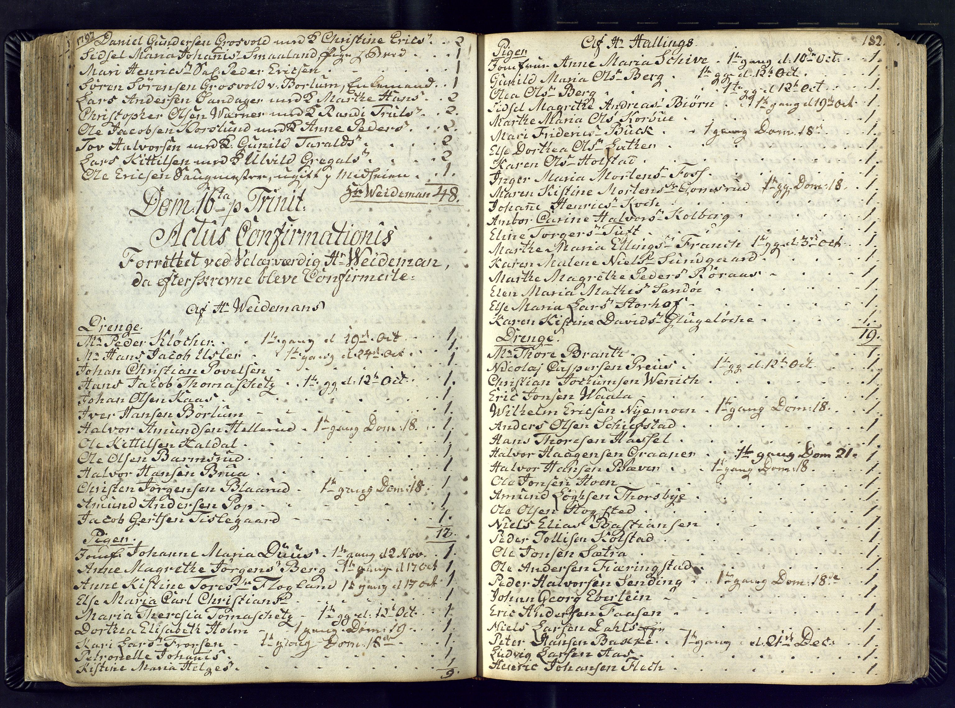 Kongsberg kirkebøker, SAKO/A-22/M/Ma/L0012: Kommunikantprotokoll nr. 12, 1794-1800, s. 182
