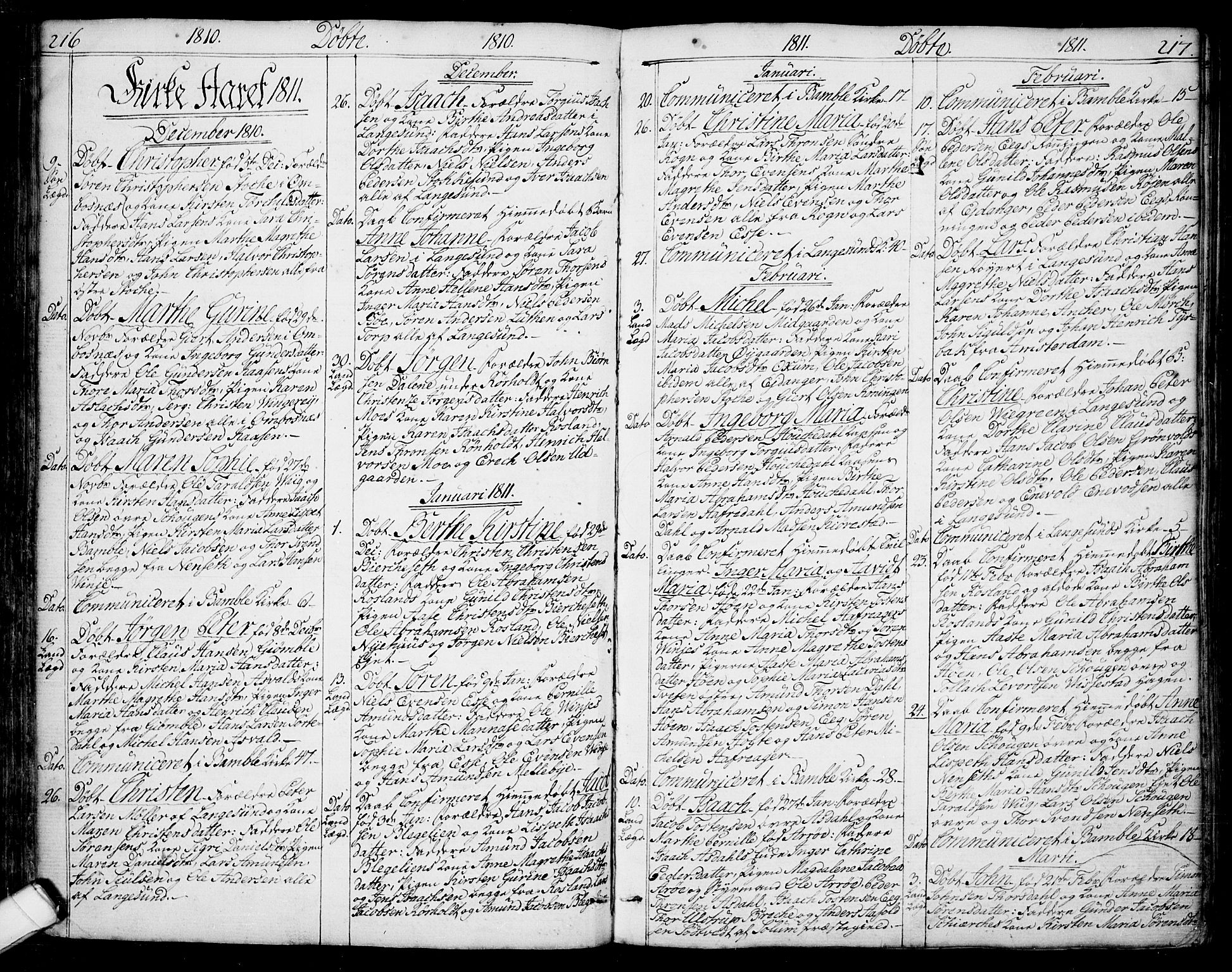 Bamble kirkebøker, AV/SAKO-A-253/F/Fa/L0002: Ministerialbok nr. I 2, 1775-1814, s. 216-217