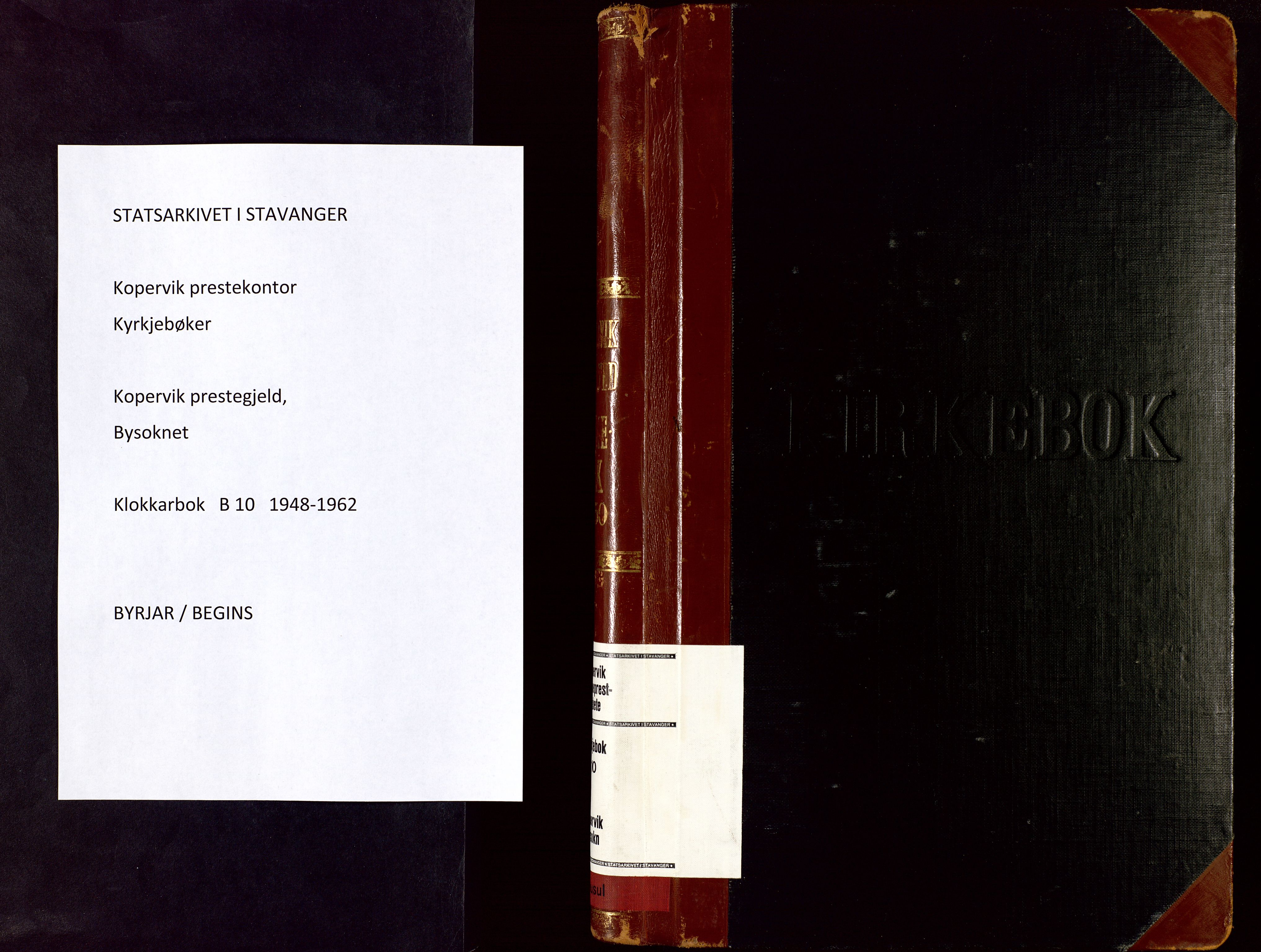 Kopervik sokneprestkontor, AV/SAST-A-101850/H/Ha/Hab/L0010: Klokkerbok nr. B 10, 1948-1962
