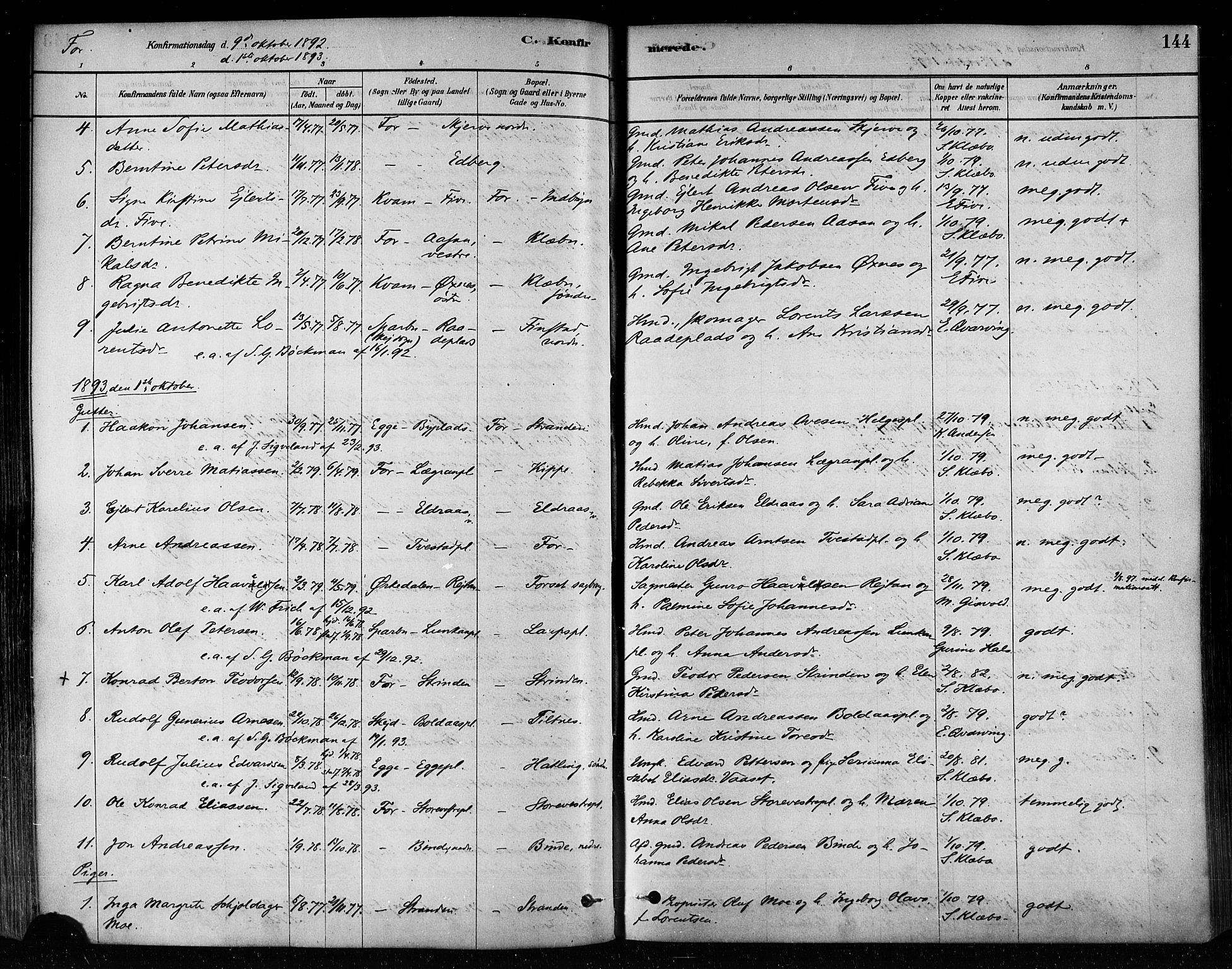 Ministerialprotokoller, klokkerbøker og fødselsregistre - Nord-Trøndelag, SAT/A-1458/746/L0448: Ministerialbok nr. 746A07 /1, 1878-1900, s. 144