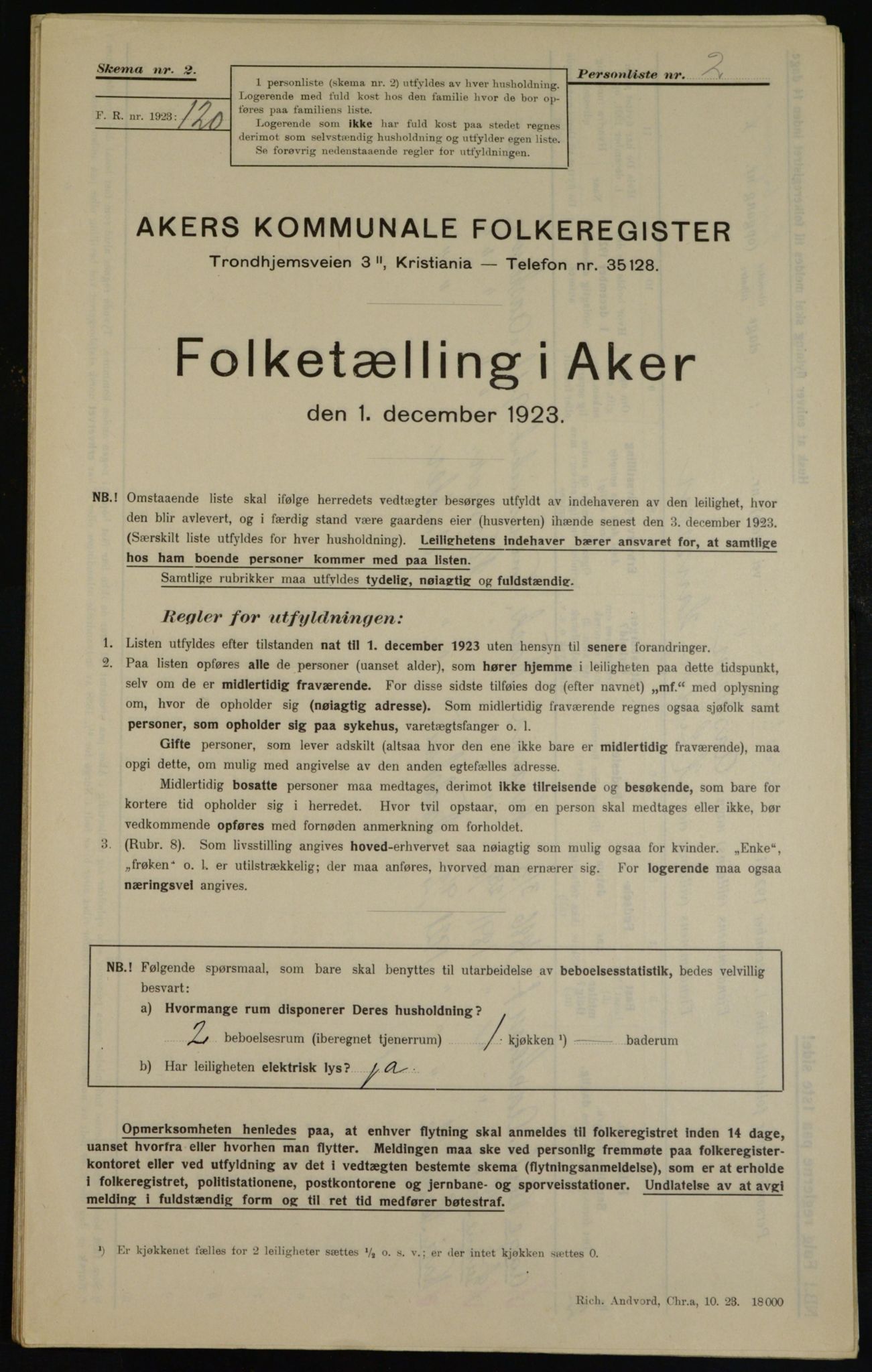 , Kommunal folketelling 1.12.1923 for Aker, 1923, s. 37318