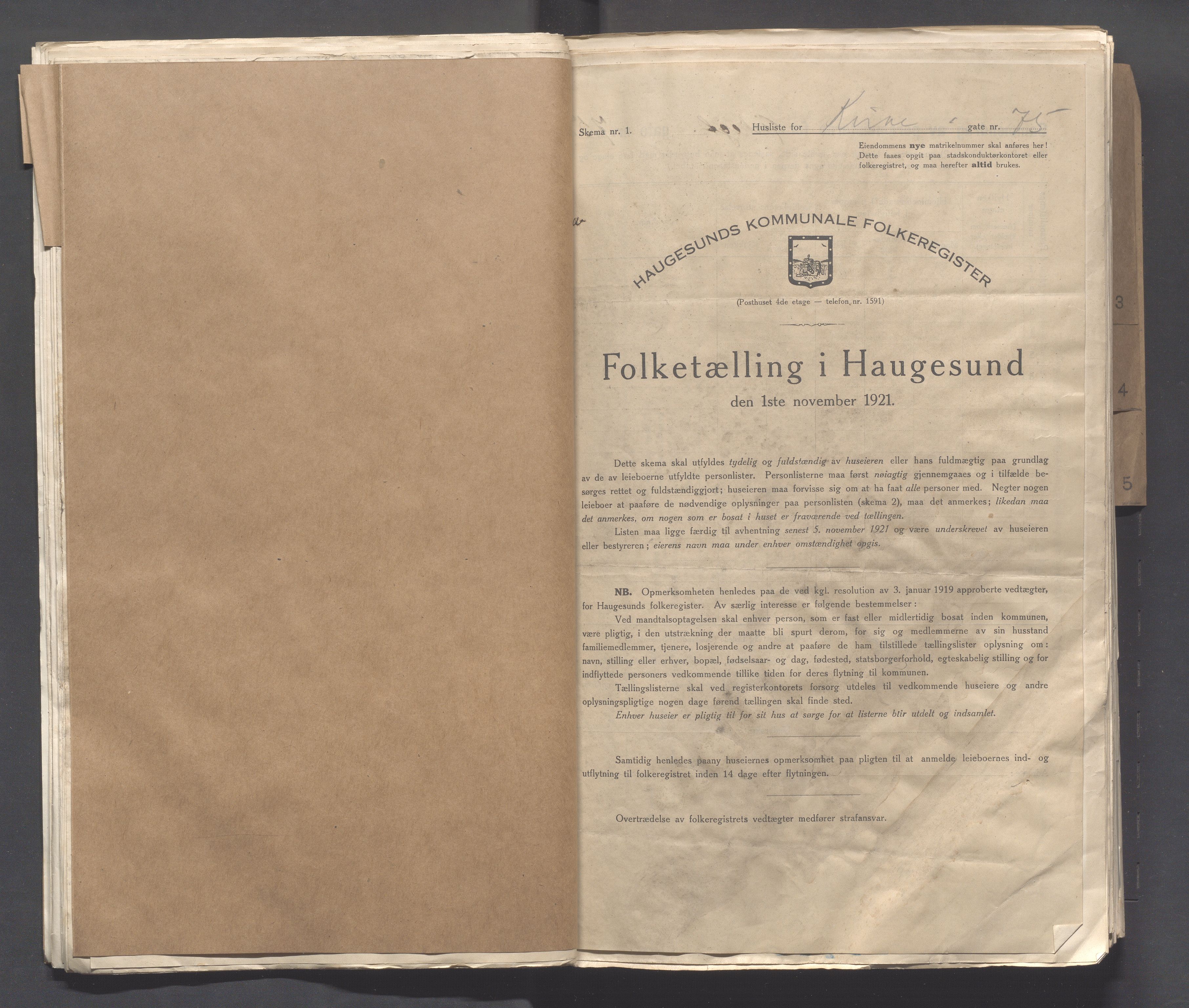 IKAR, Kommunal folketelling 1.11.1921 for Haugesund, 1921, s. 2657