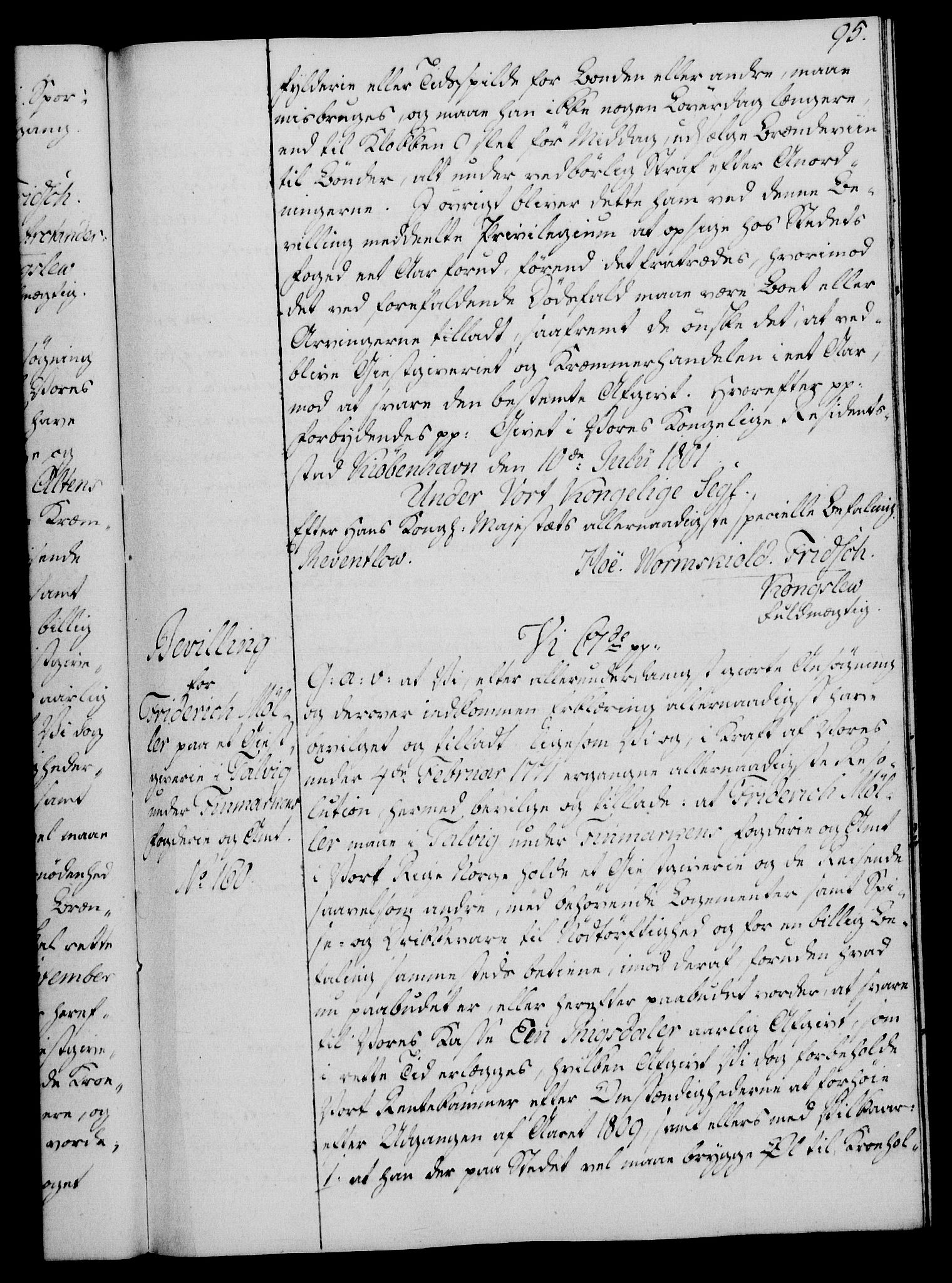 Rentekammeret, Kammerkanselliet, AV/RA-EA-3111/G/Gg/Gga/L0017: Norsk ekspedisjonsprotokoll med register (merket RK 53.17), 1801-1803, s. 95