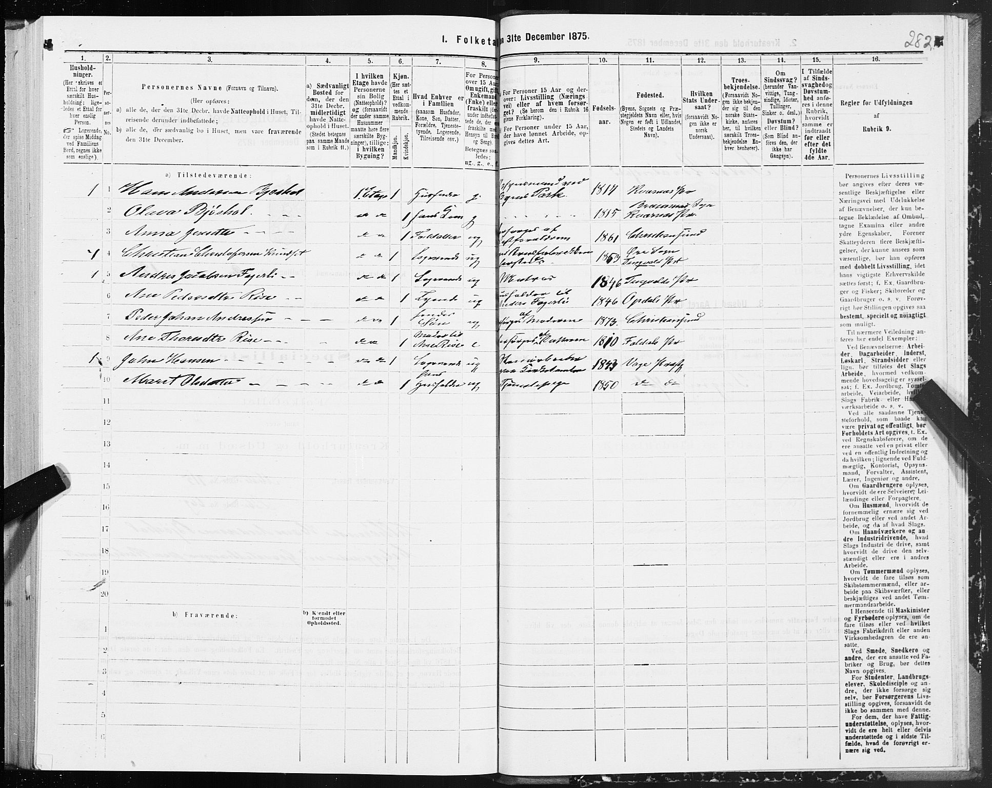 SAT, Folketelling 1875 for 1503B Kristiansund prestegjeld, Kristiansund kjøpstad, 1875, s. 2282