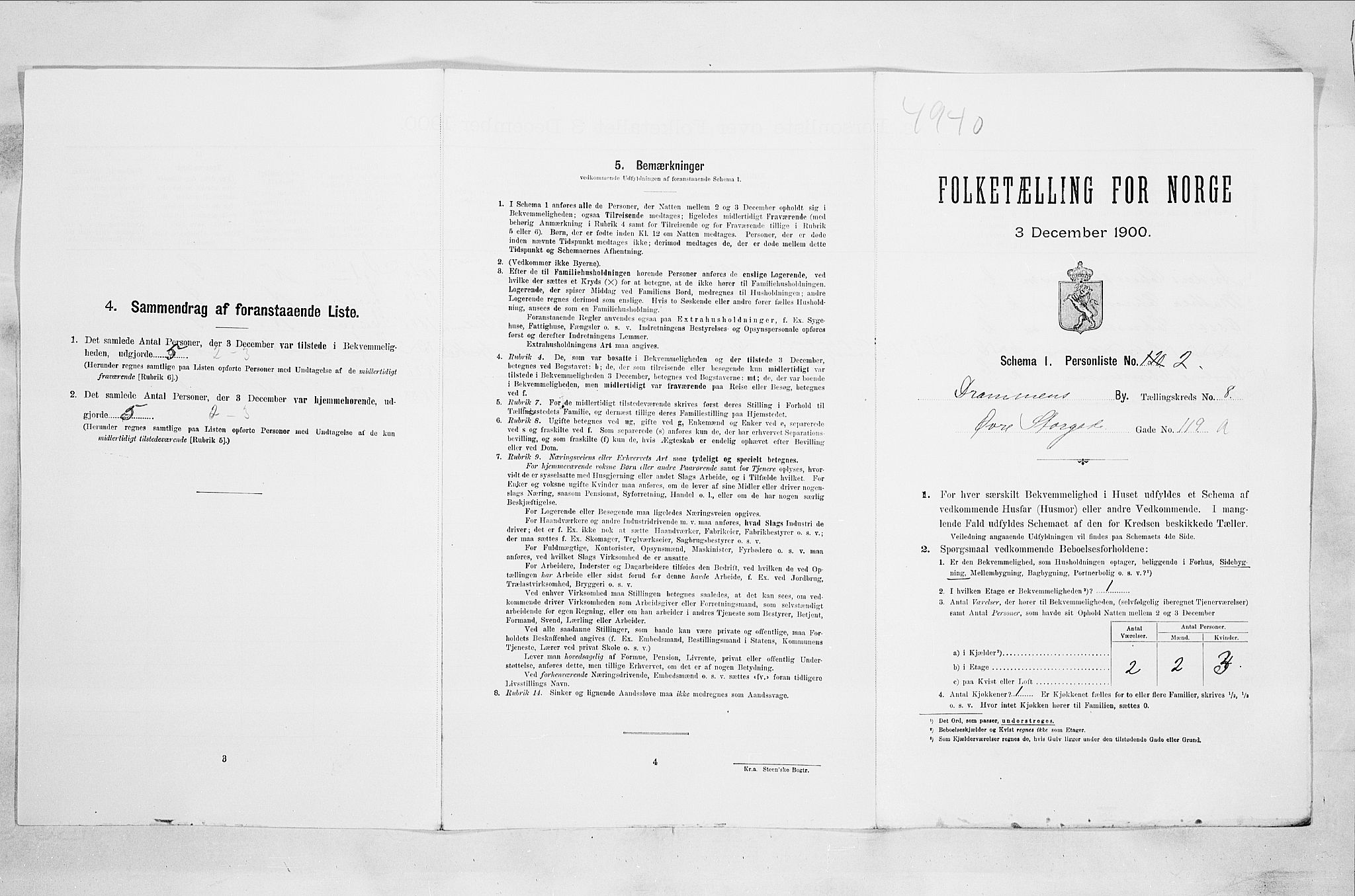 RA, Folketelling 1900 for 0602 Drammen kjøpstad, 1900, s. 1714