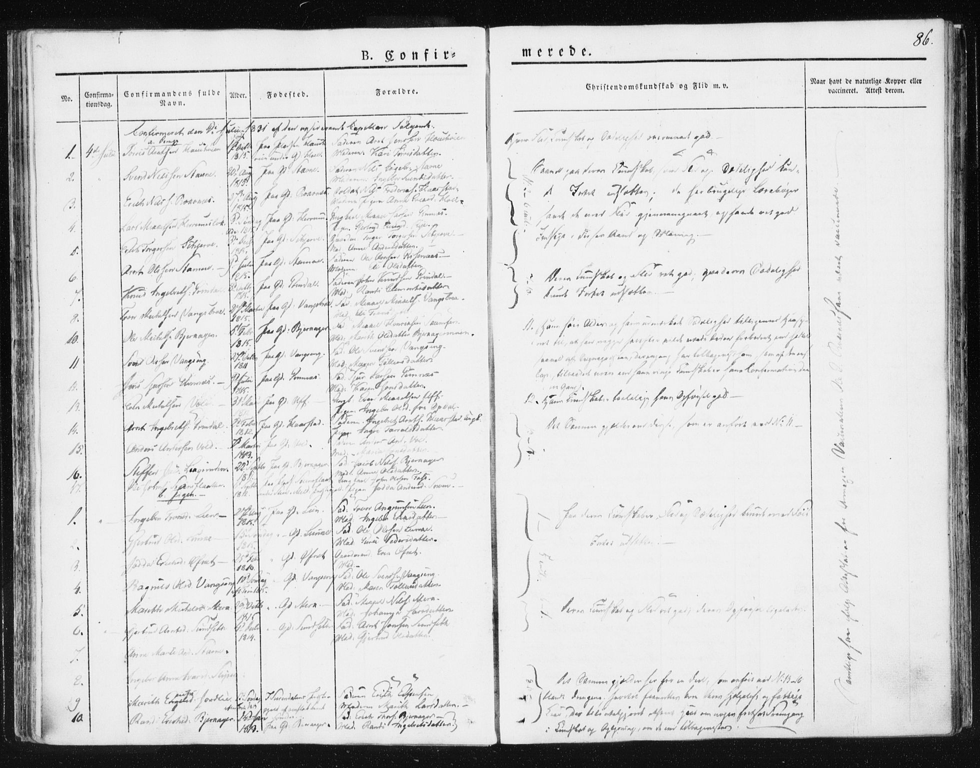 Ministerialprotokoller, klokkerbøker og fødselsregistre - Sør-Trøndelag, AV/SAT-A-1456/674/L0869: Ministerialbok nr. 674A01, 1829-1860, s. 86