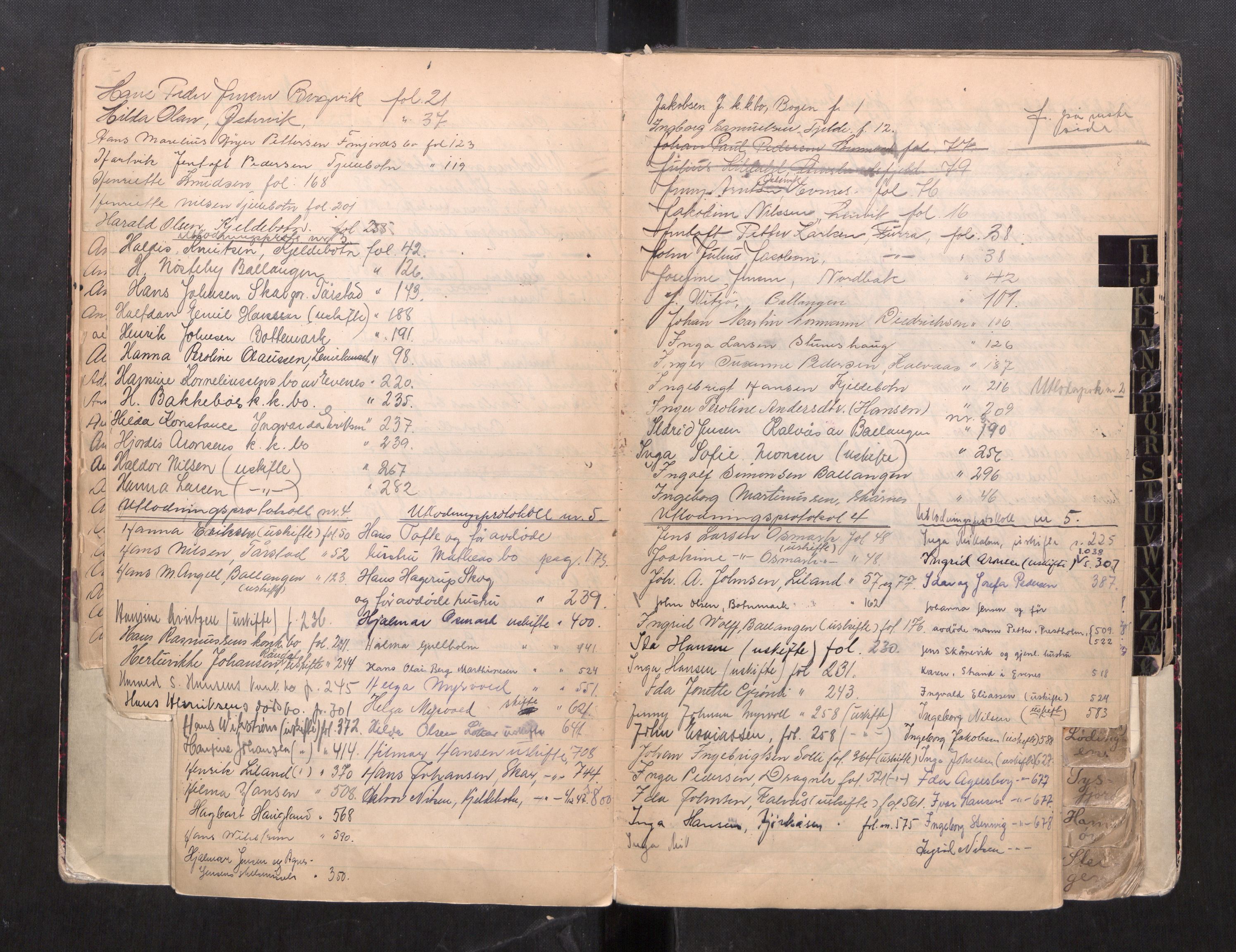 Steigen og Ofoten sorenskriveri, AV/SAT-A-0030/1/3/3C/L0002: Register til skifteslutningsprotokoll, 1917-1947