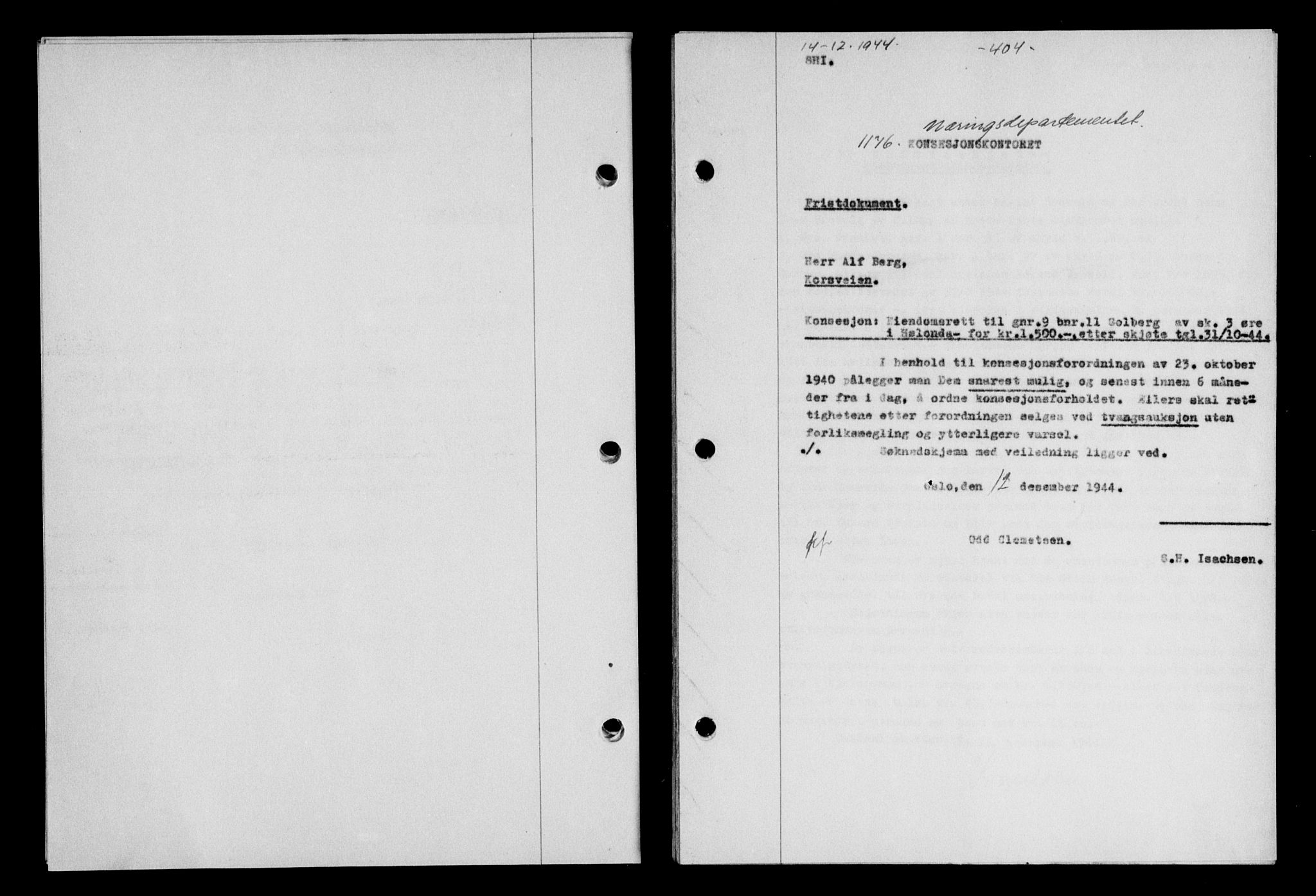 Gauldal sorenskriveri, SAT/A-0014/1/2/2C/L0058: Pantebok nr. 63, 1944-1945, Dagboknr: 1176/1944