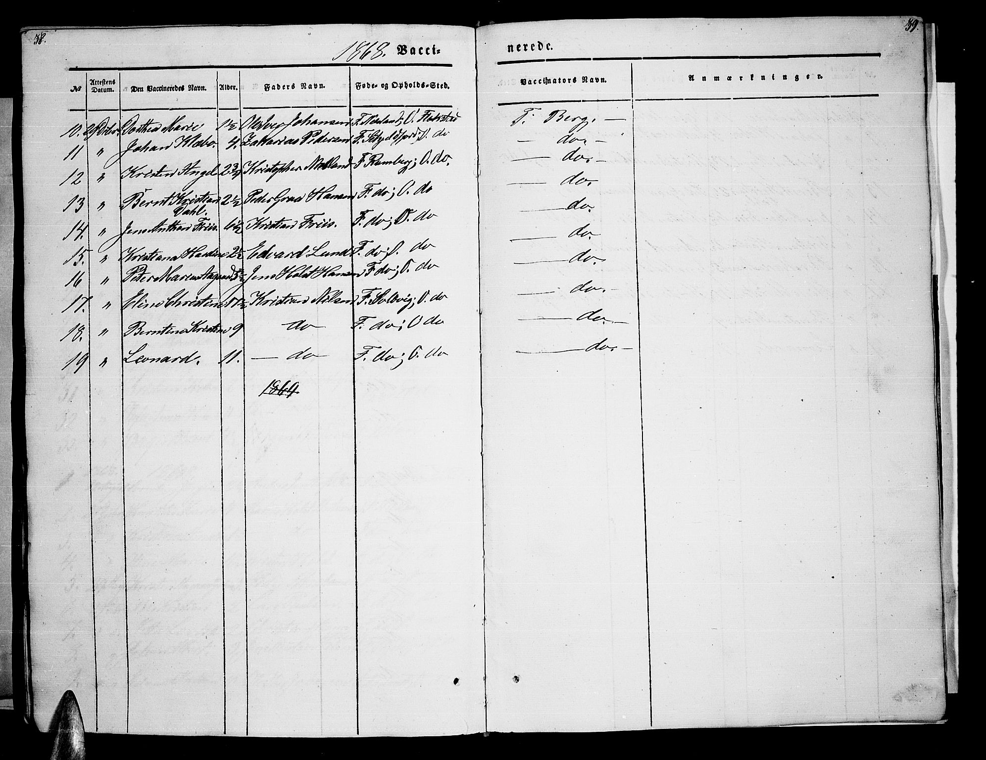 Ministerialprotokoller, klokkerbøker og fødselsregistre - Nordland, AV/SAT-A-1459/885/L1212: Klokkerbok nr. 885C01, 1847-1873, s. 38-39