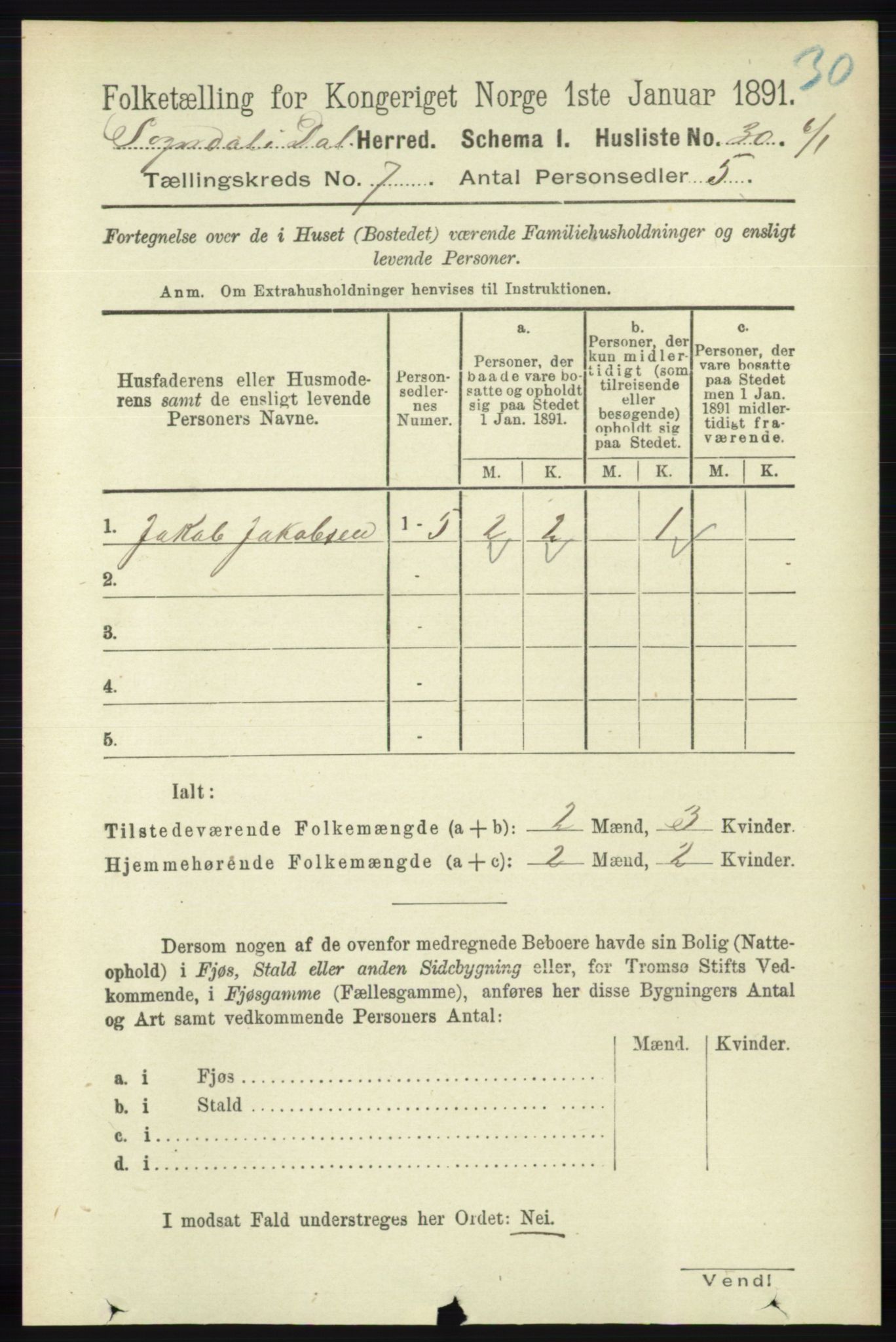 RA, Folketelling 1891 for 1111 Sokndal herred, 1891, s. 2056