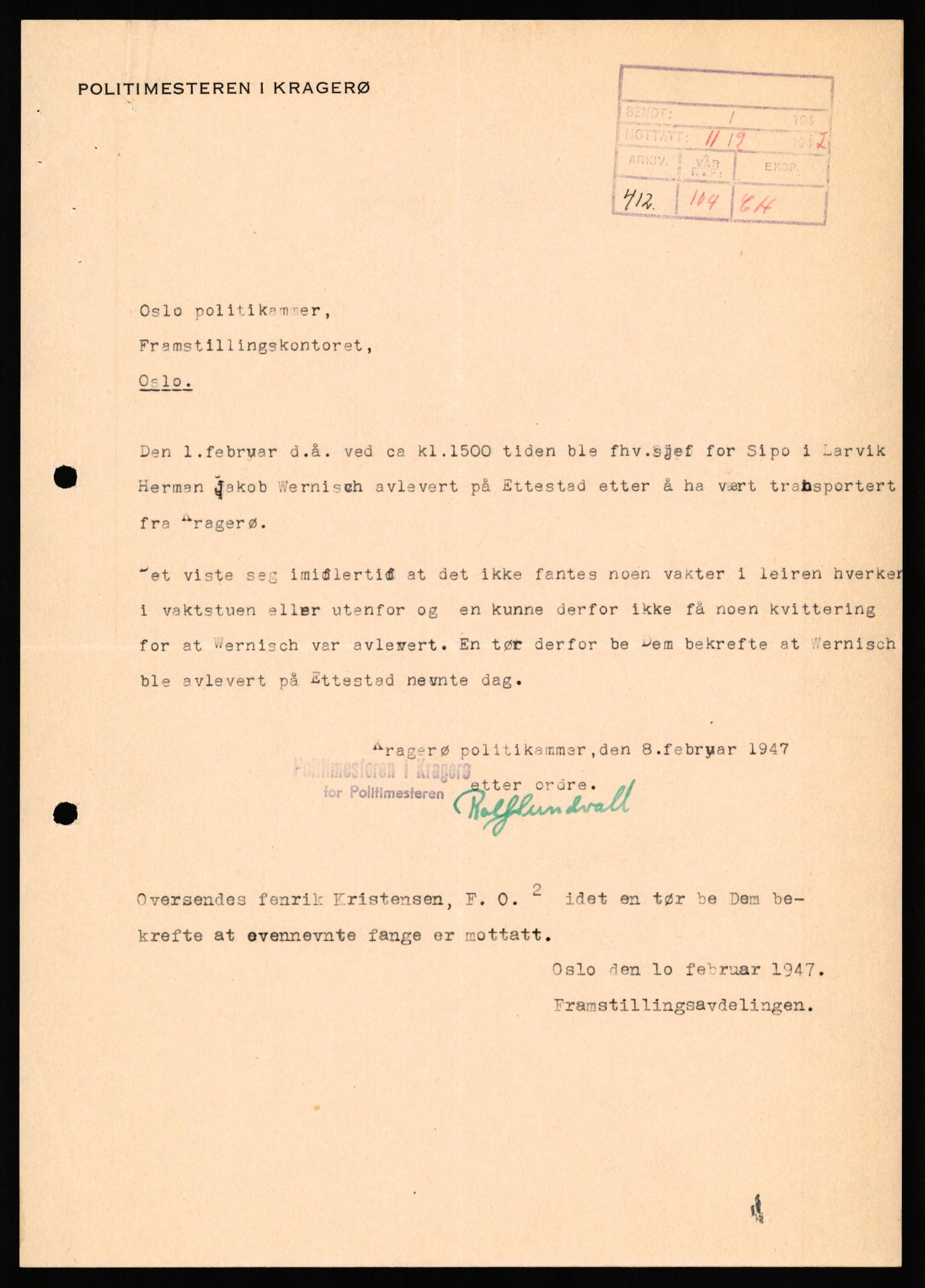 Forsvaret, Forsvarets overkommando II, AV/RA-RAFA-3915/D/Db/L0040: CI Questionaires. Tyske okkupasjonsstyrker i Norge. Østerrikere., 1945-1946, s. 402