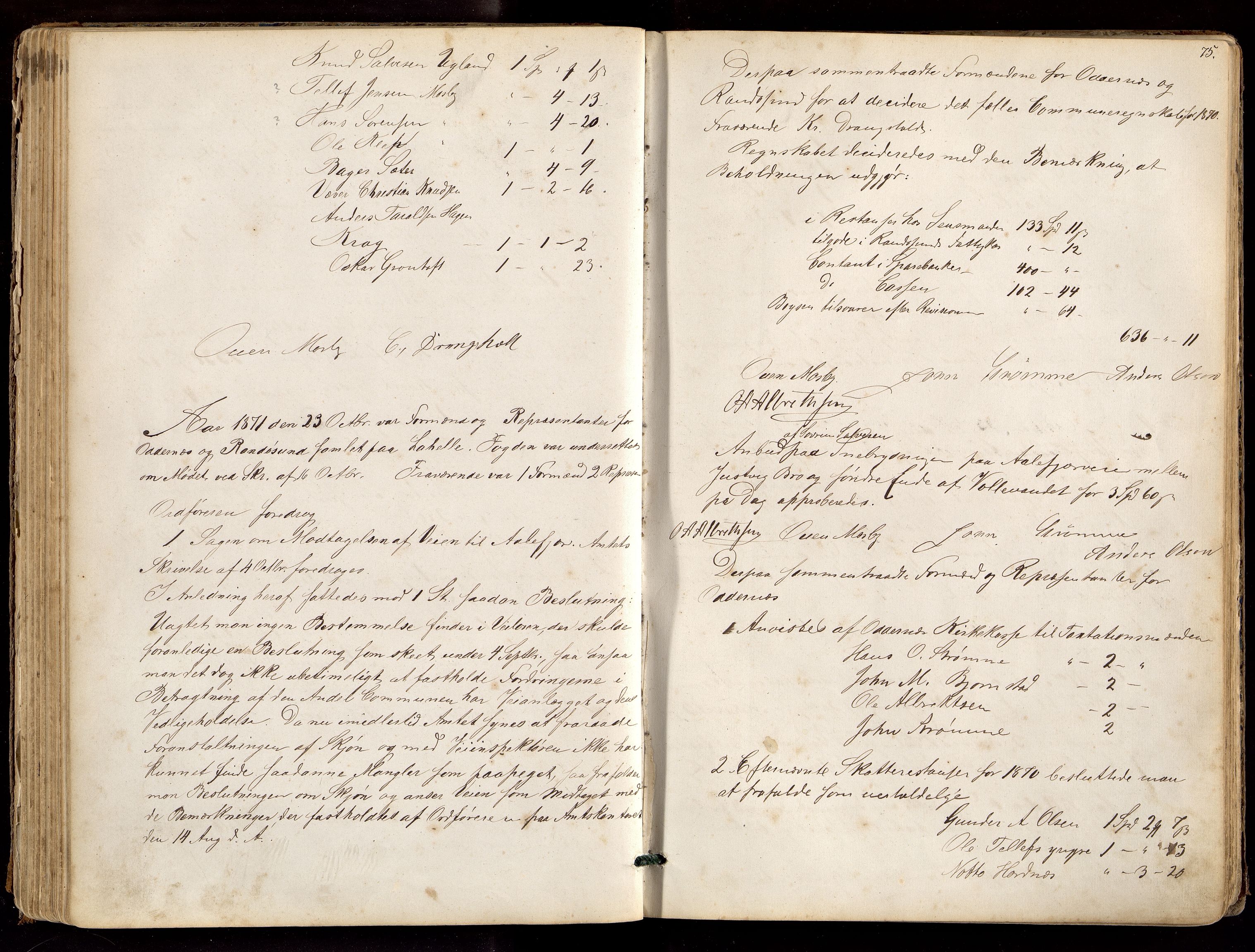 Oddernes kommune - Formannskapet, ARKSOR/1001OD120/A/Aa/L0002: Møtebok (d), 1865-1881, s. 75