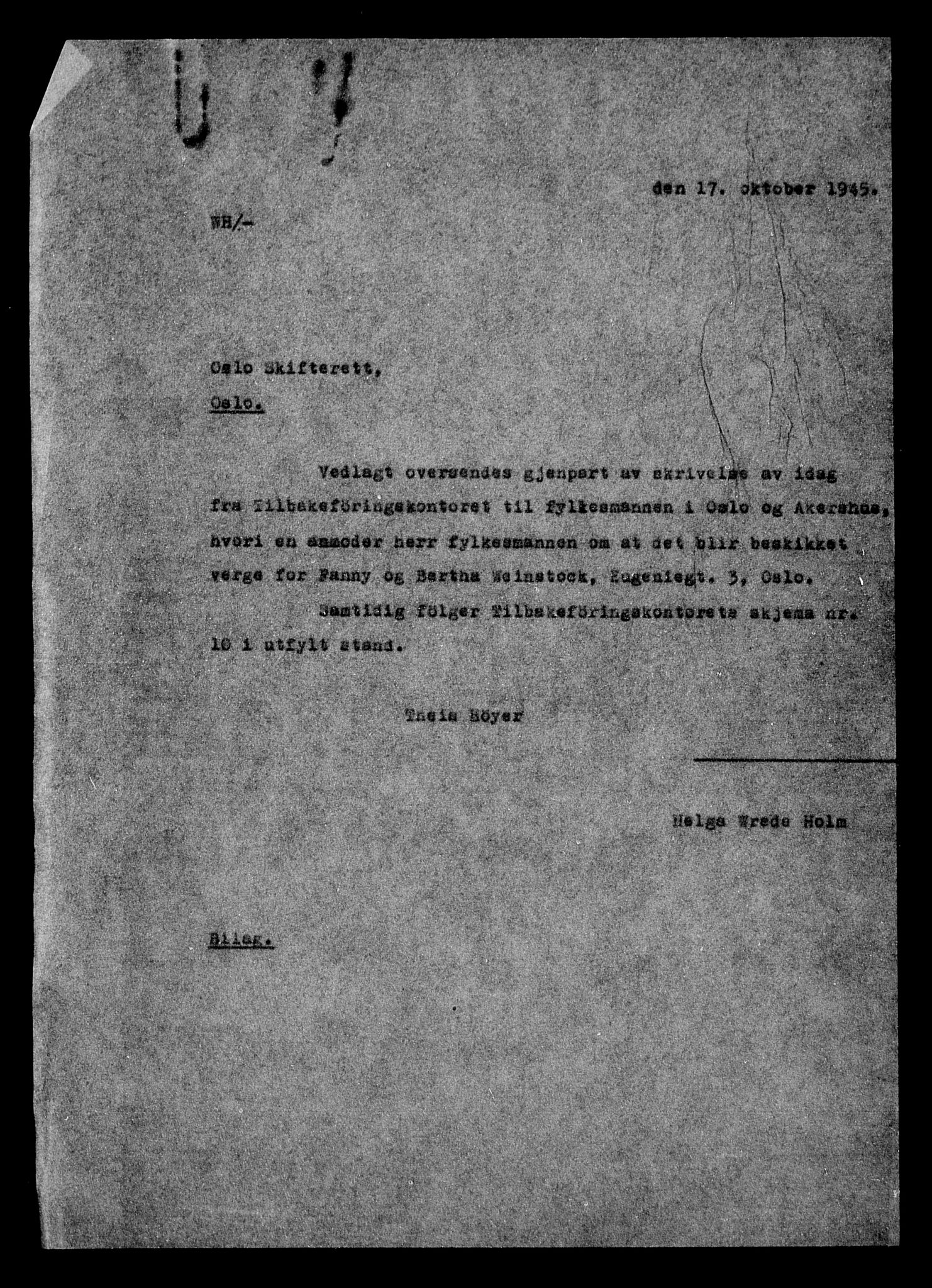 Justisdepartementet, Tilbakeføringskontoret for inndratte formuer, AV/RA-S-1564/H/Hc/Hcc/L0986: --, 1945-1947, s. 33