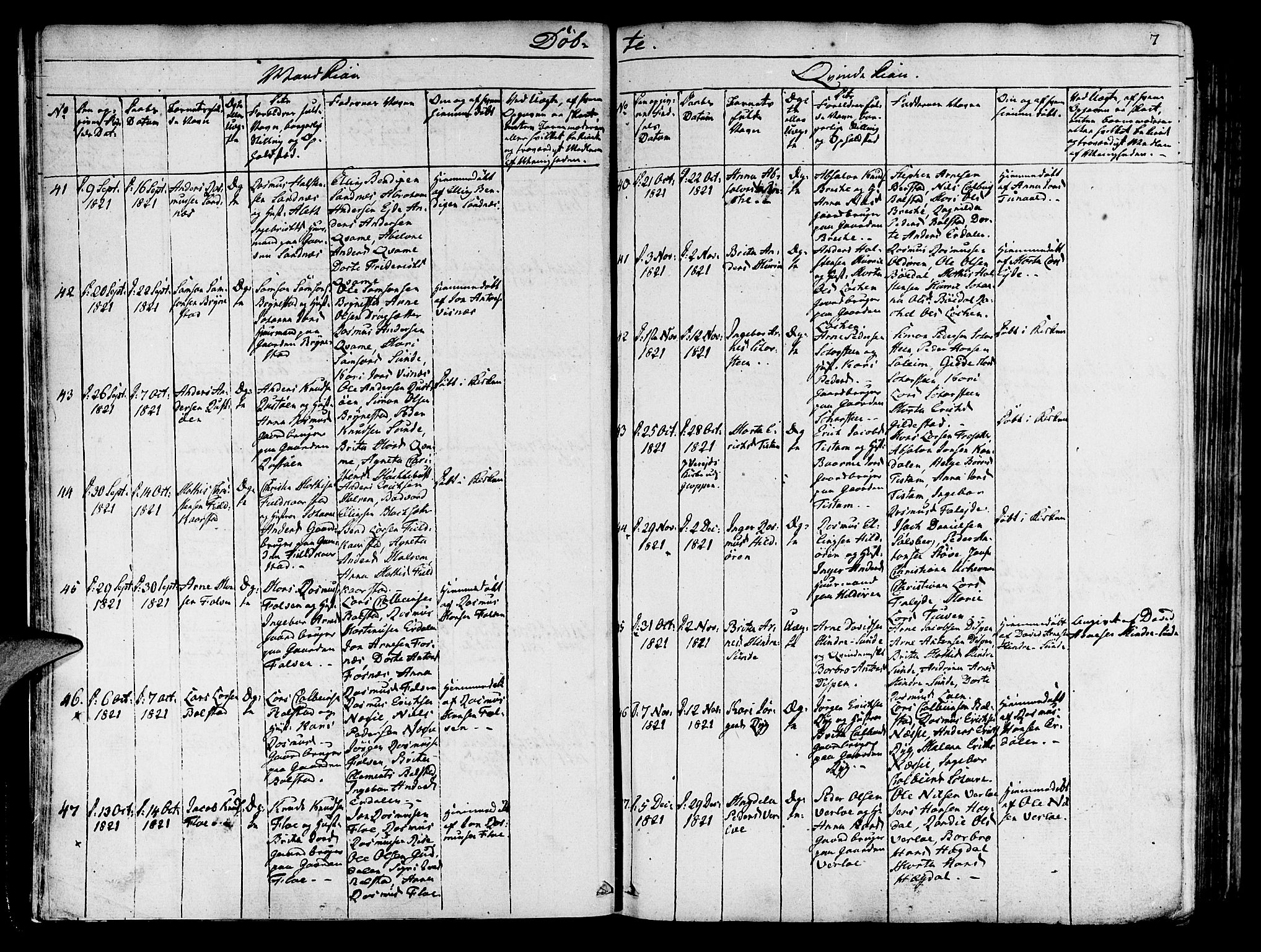 Innvik sokneprestembete, AV/SAB-A-80501: Ministerialbok nr. A 3, 1820-1832, s. 7