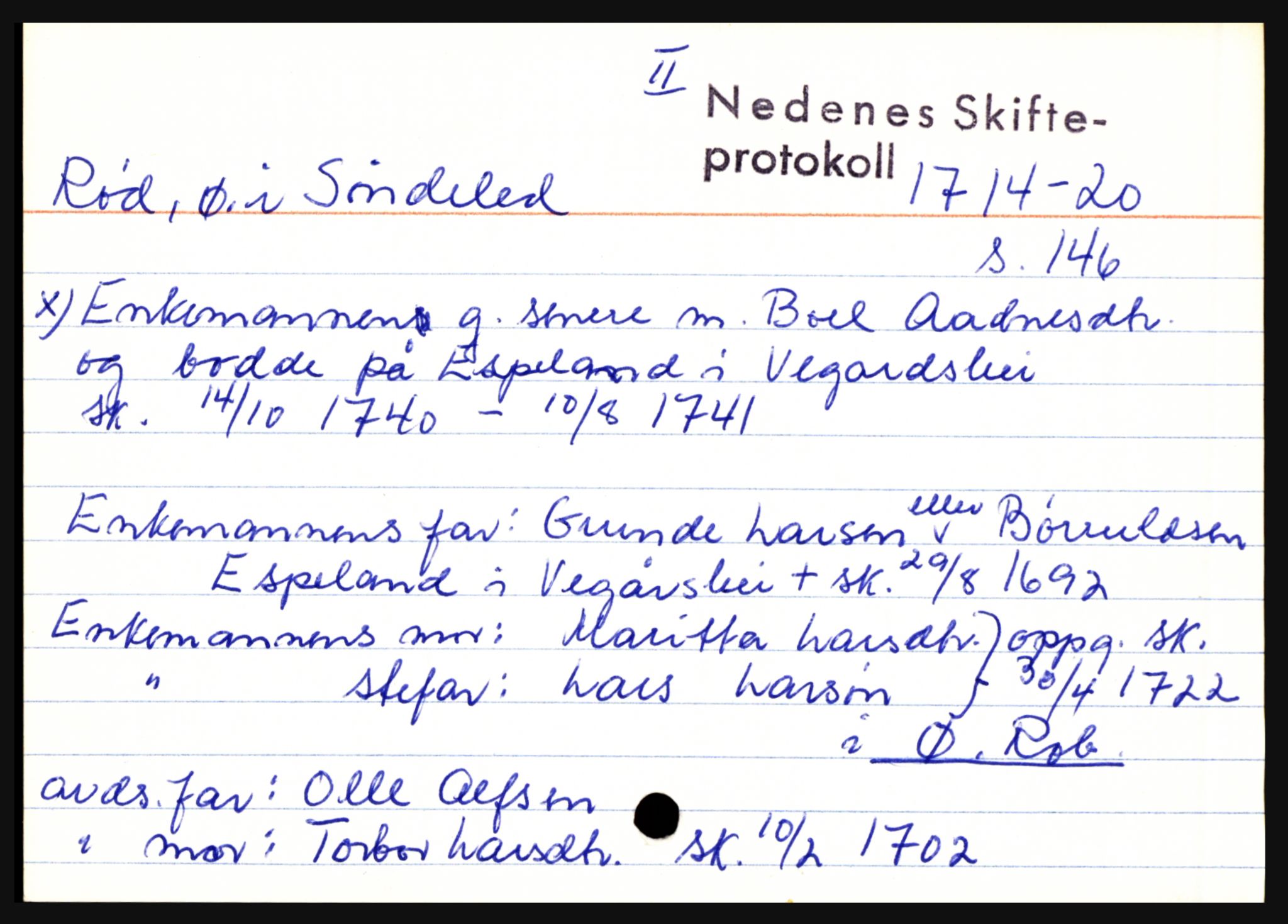 Nedenes sorenskriveri før 1824, AV/SAK-1221-0007/H, s. 24601